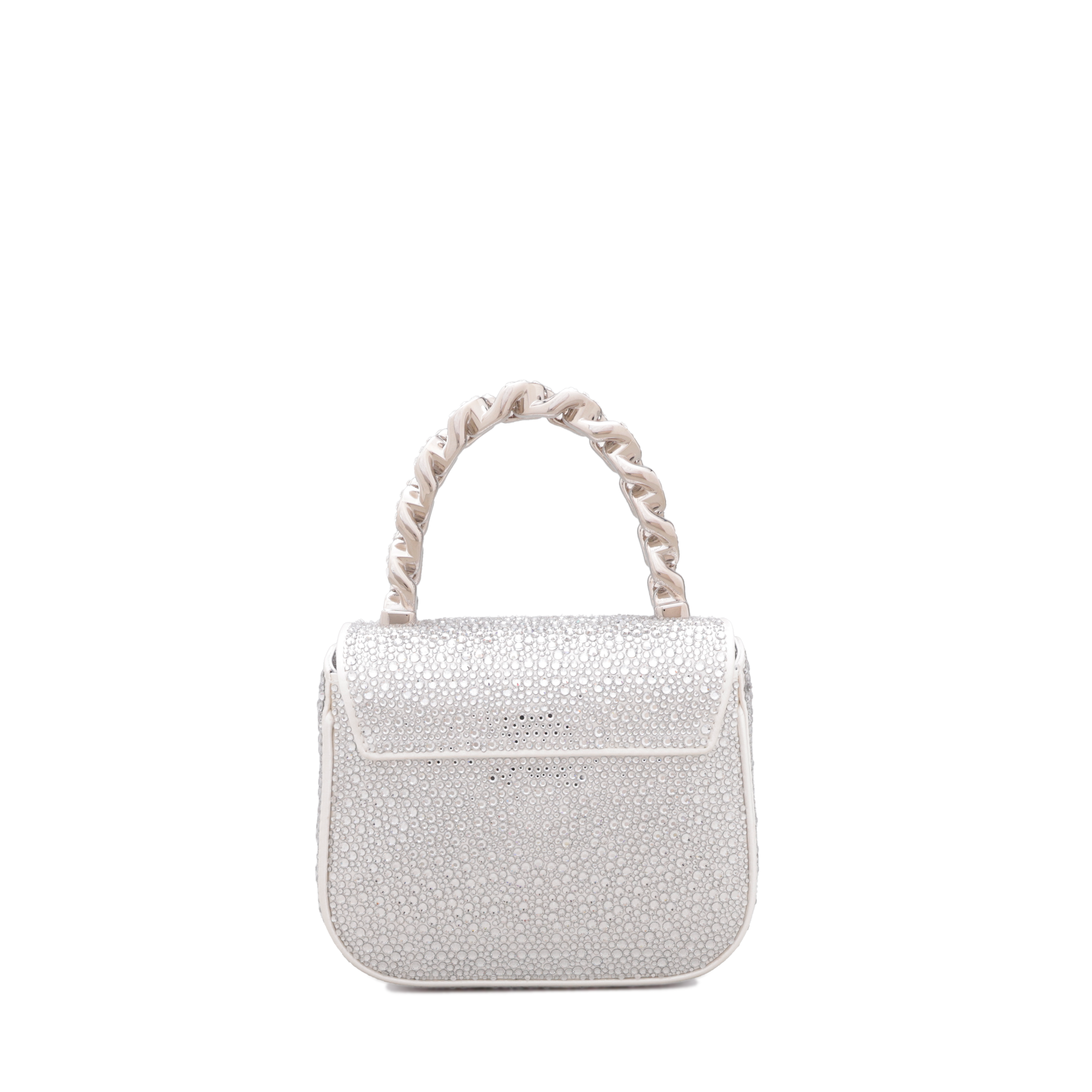 Cartera Plateada Versace La Medusa Crystals