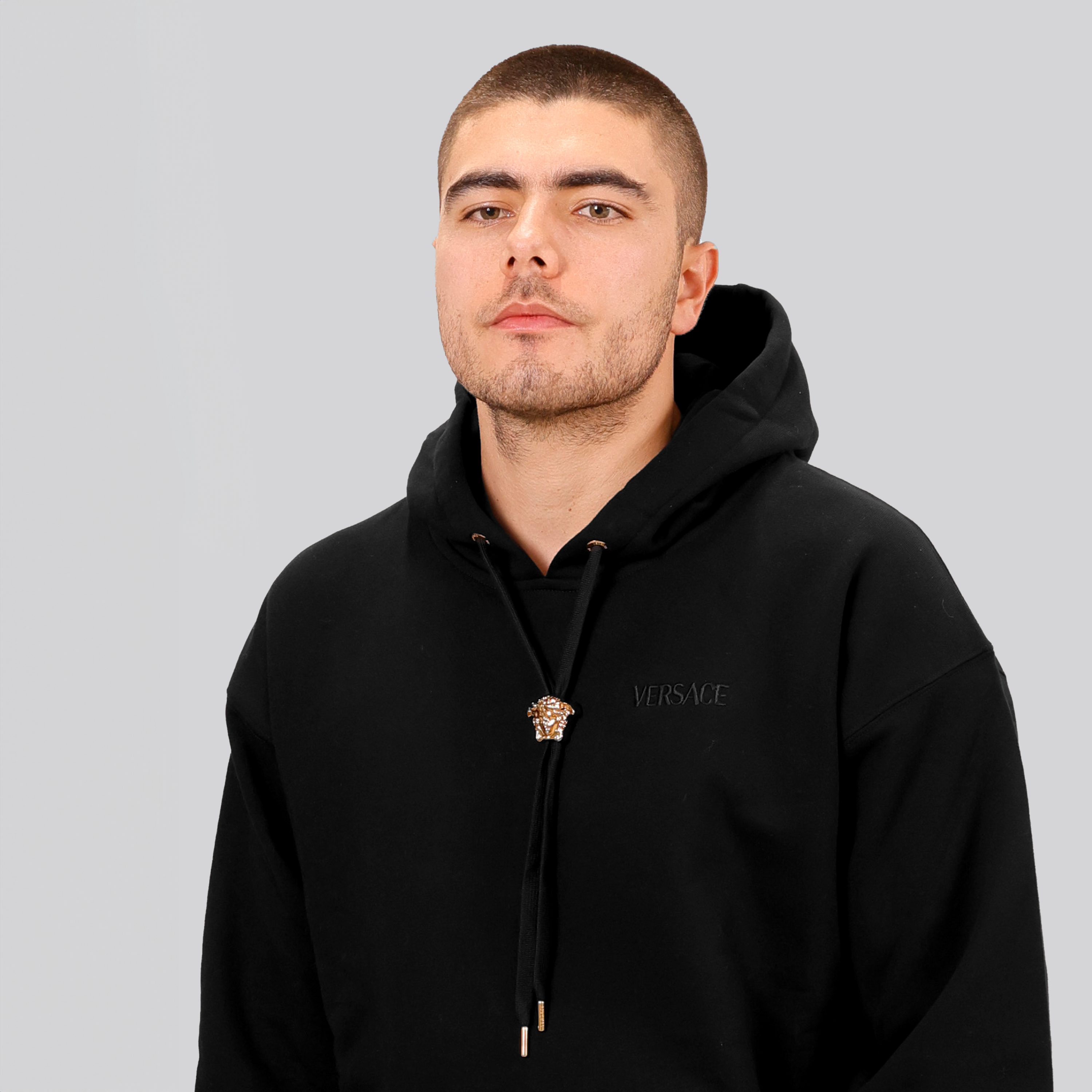 Buzo Tipo Hoodie Negro Versace Medusa Laces