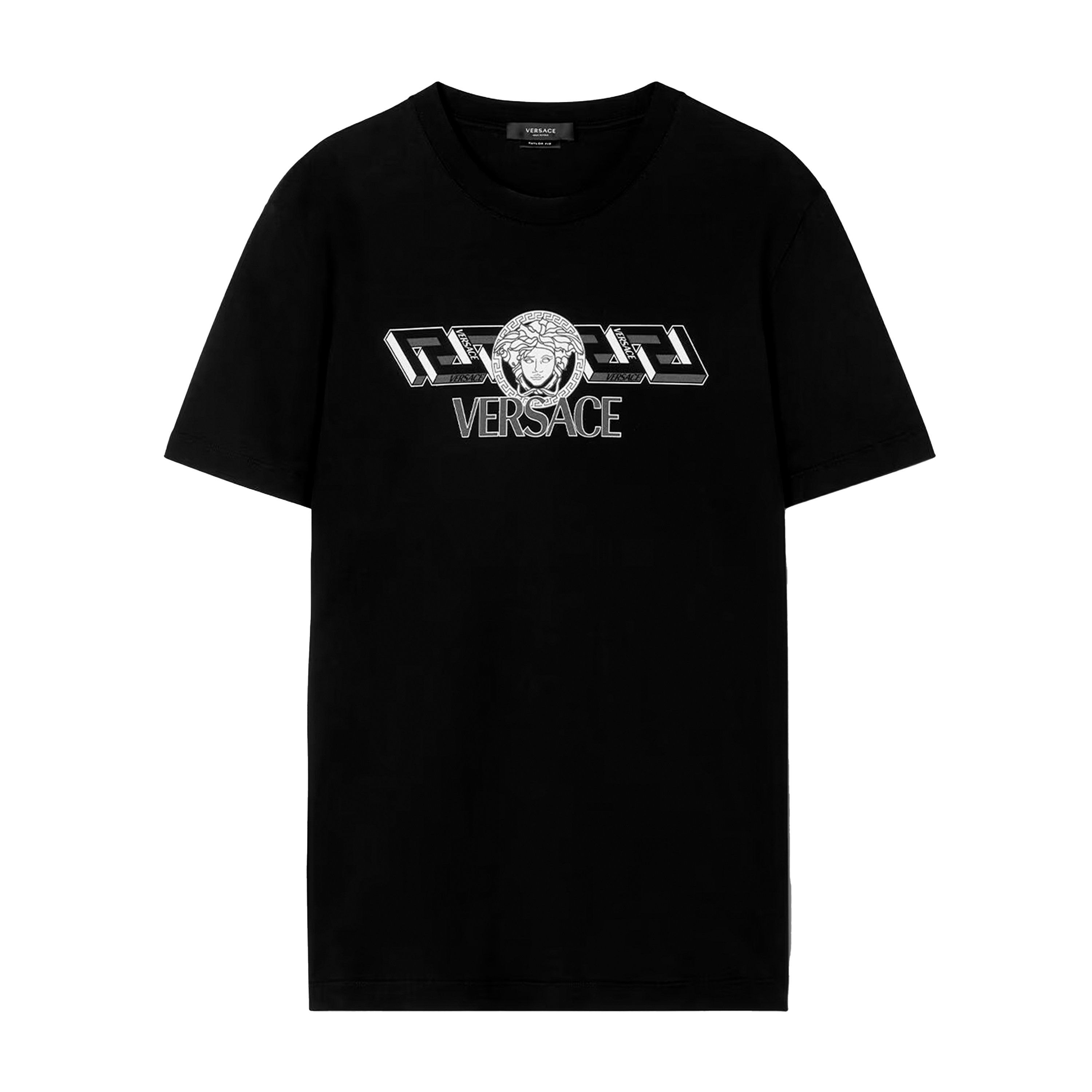 Camiseta Negra Versace Double Logo