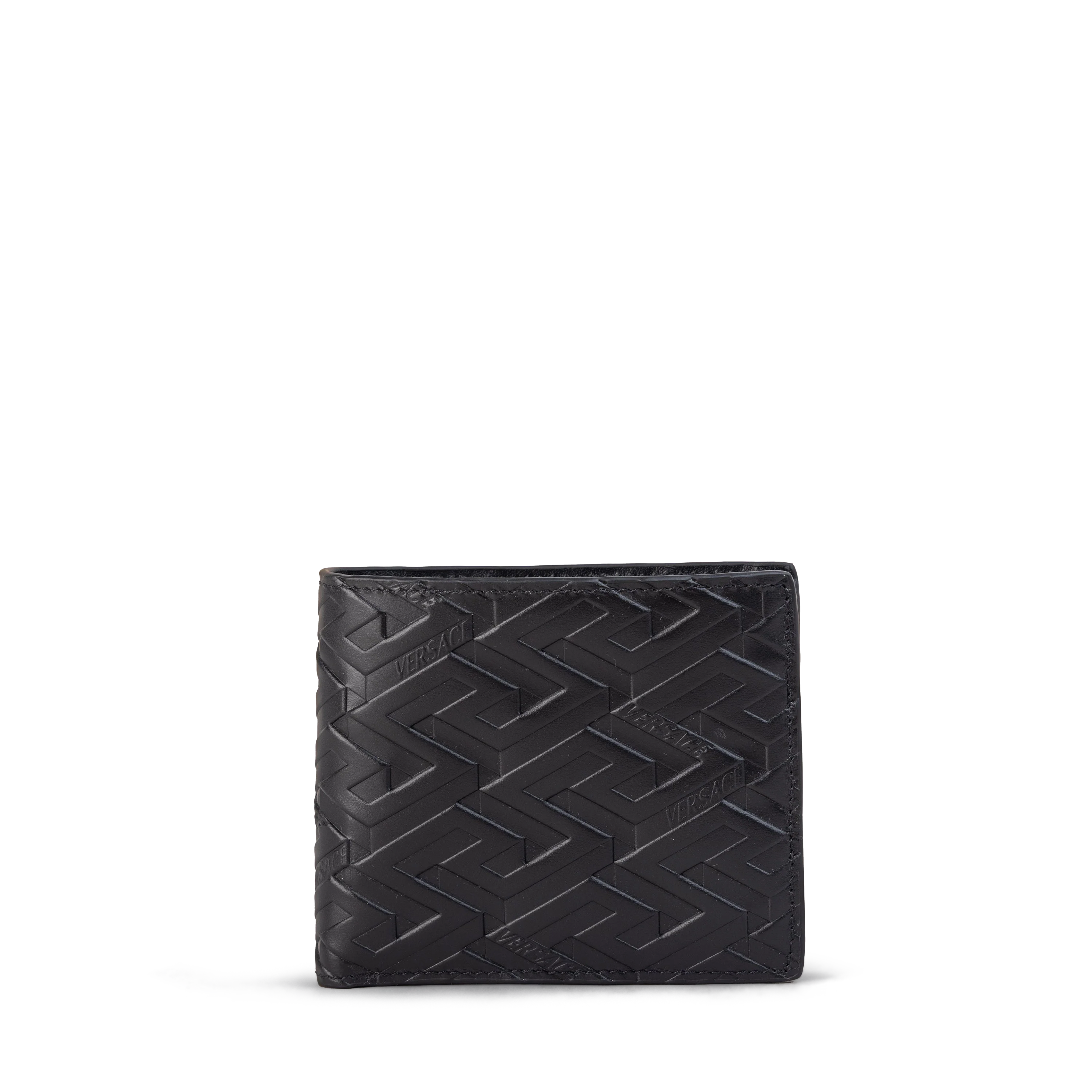 Billetera Negra Versace Greca