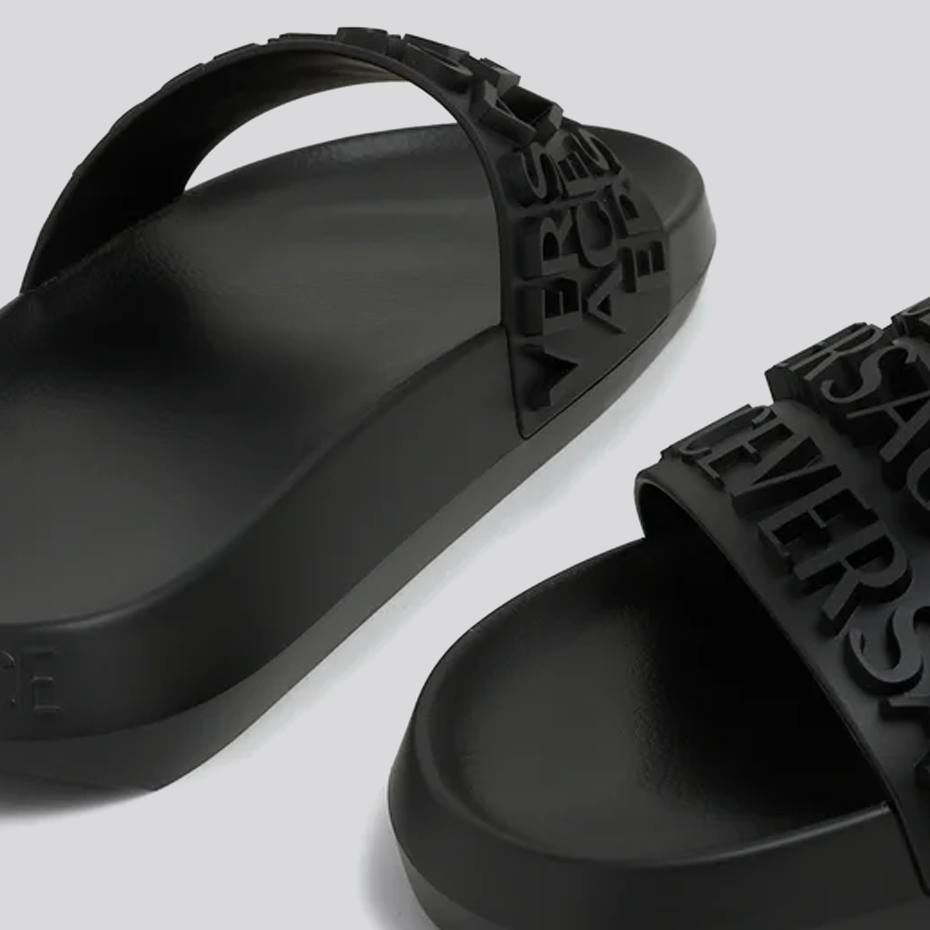 Sandalias Negras Versace Multilogo