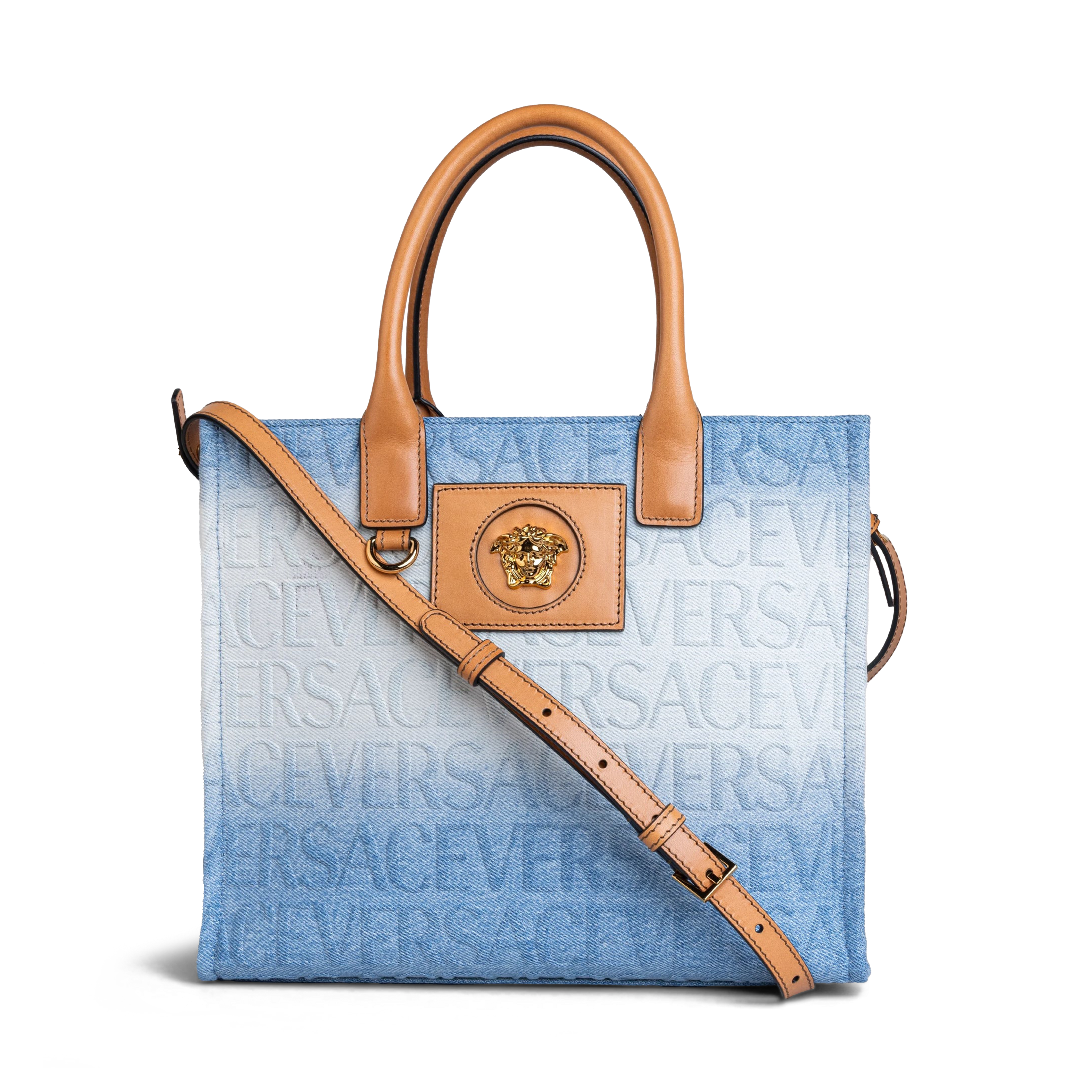 Cartera Azul Versace Mediano Monogram La Medusa Tote
