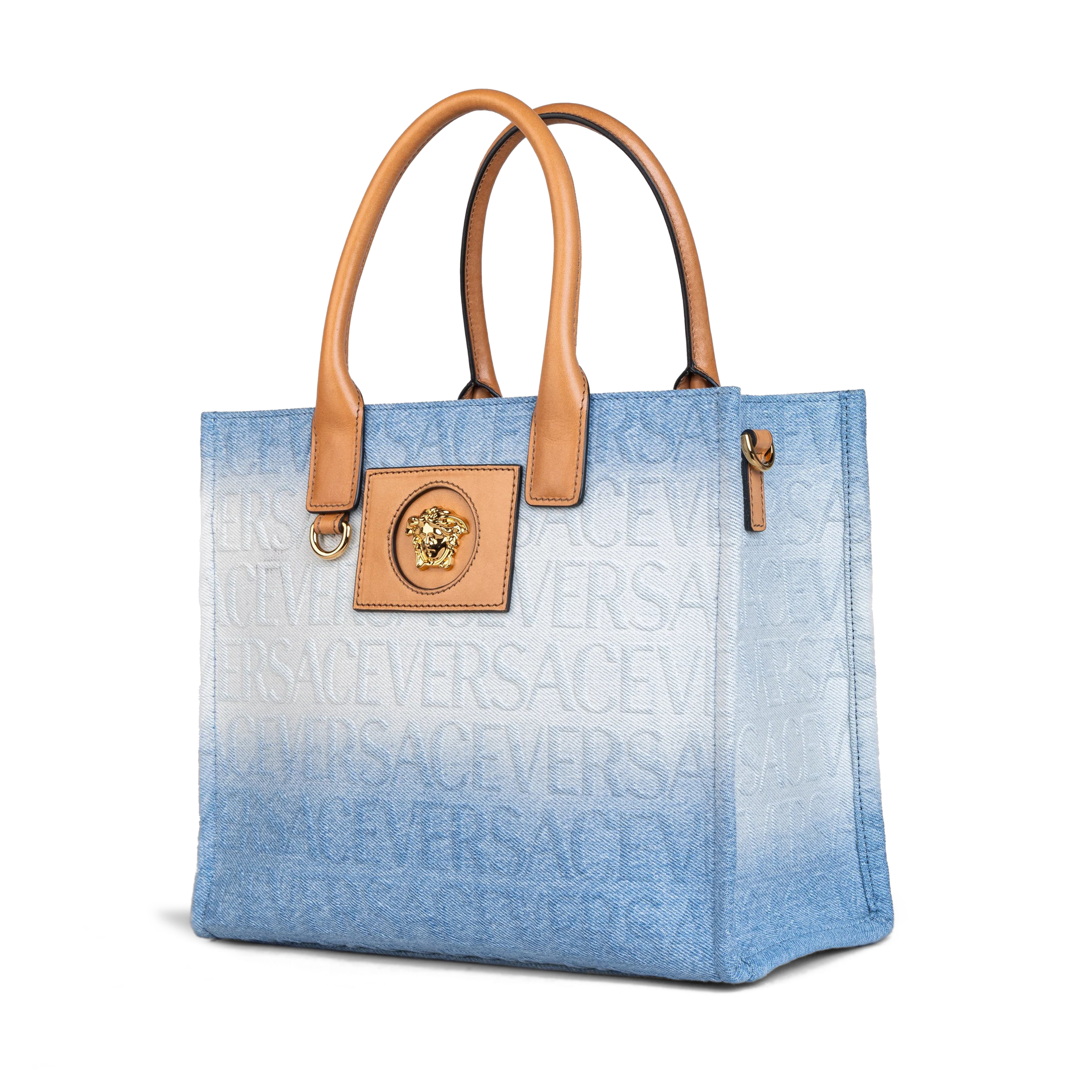 Cartera Azul Versace Mediano Monogram La Medusa Tote