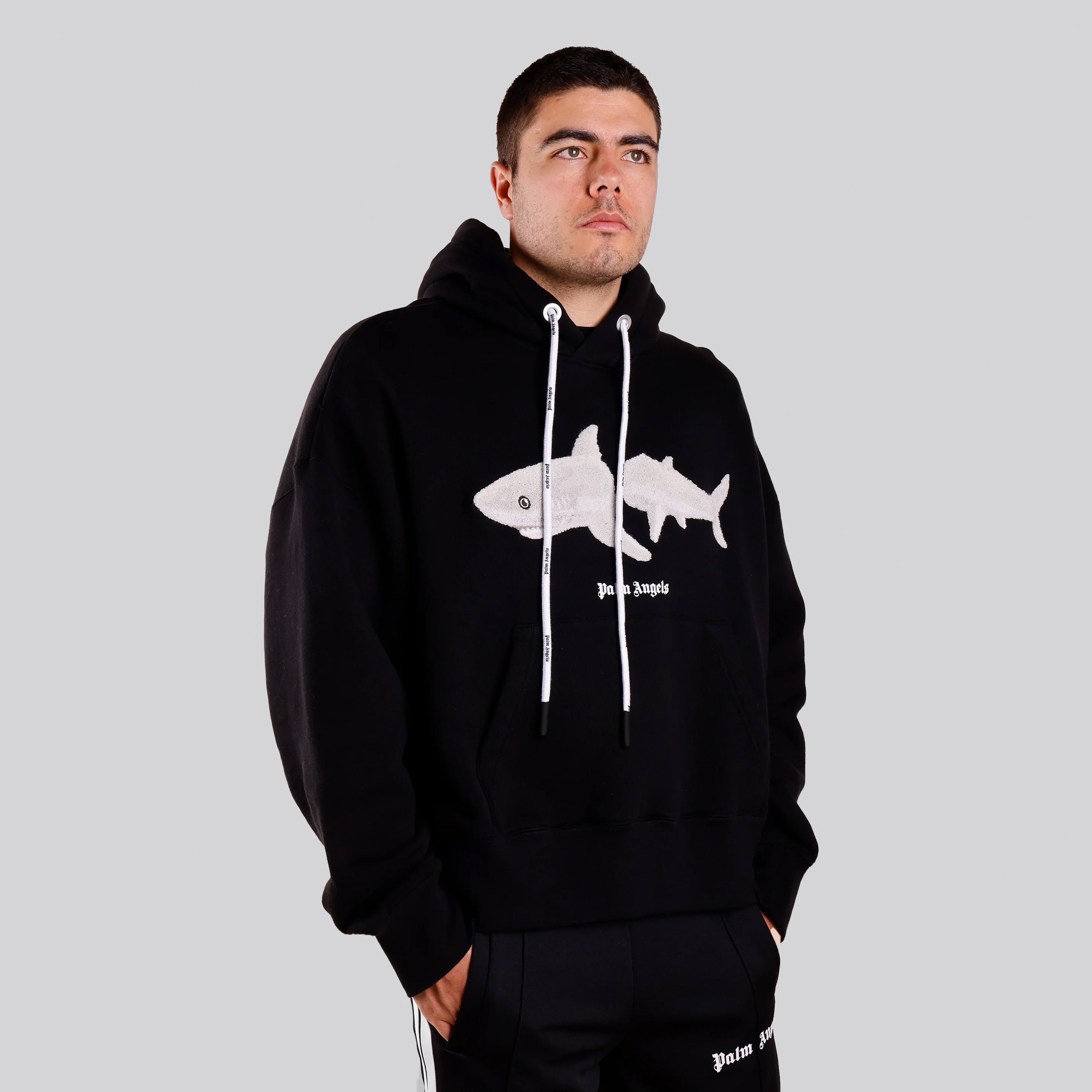 Buzo Tipo Hoodie Negro Palm Angels Shark