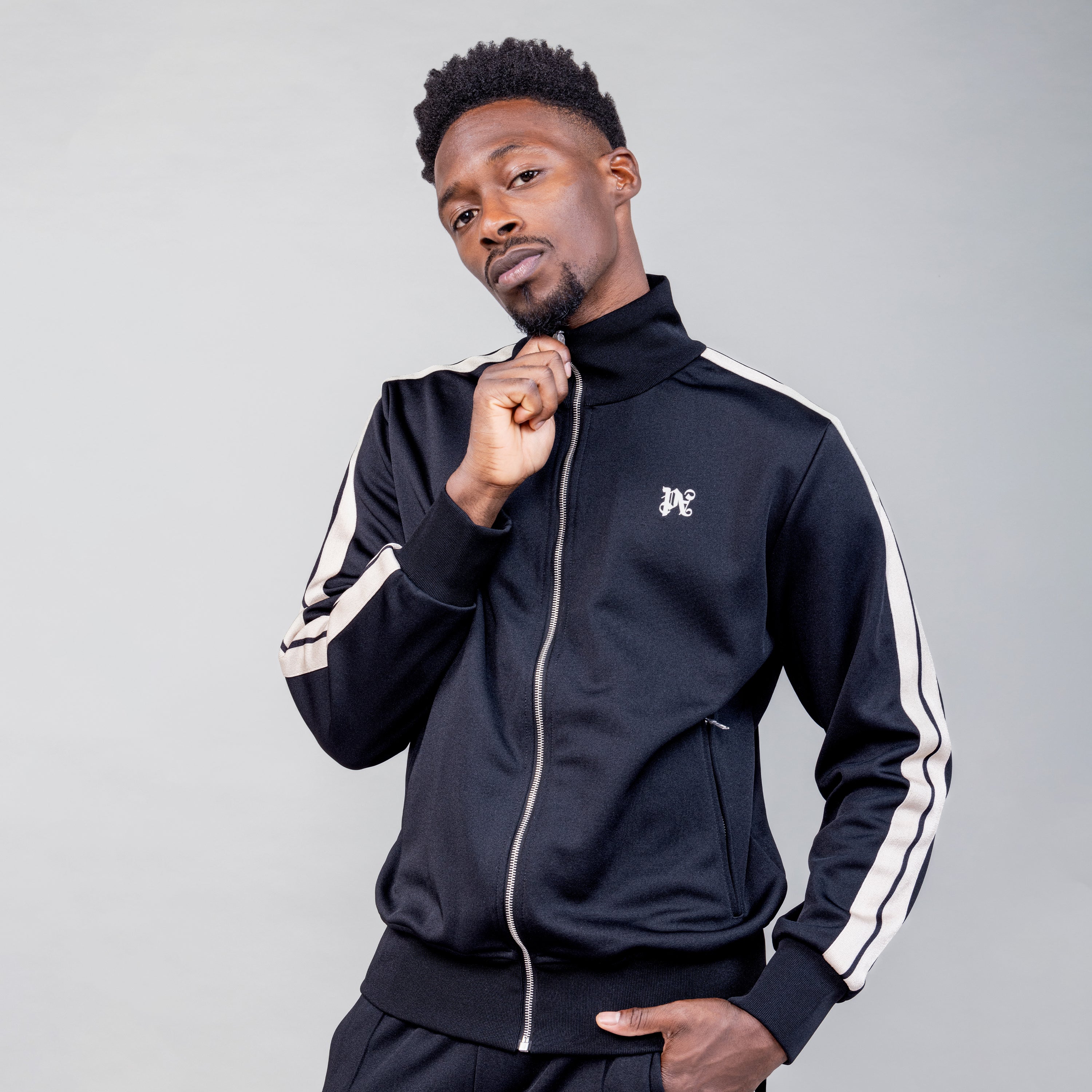 Chaqueta Negra Palm Angels PA Monogram