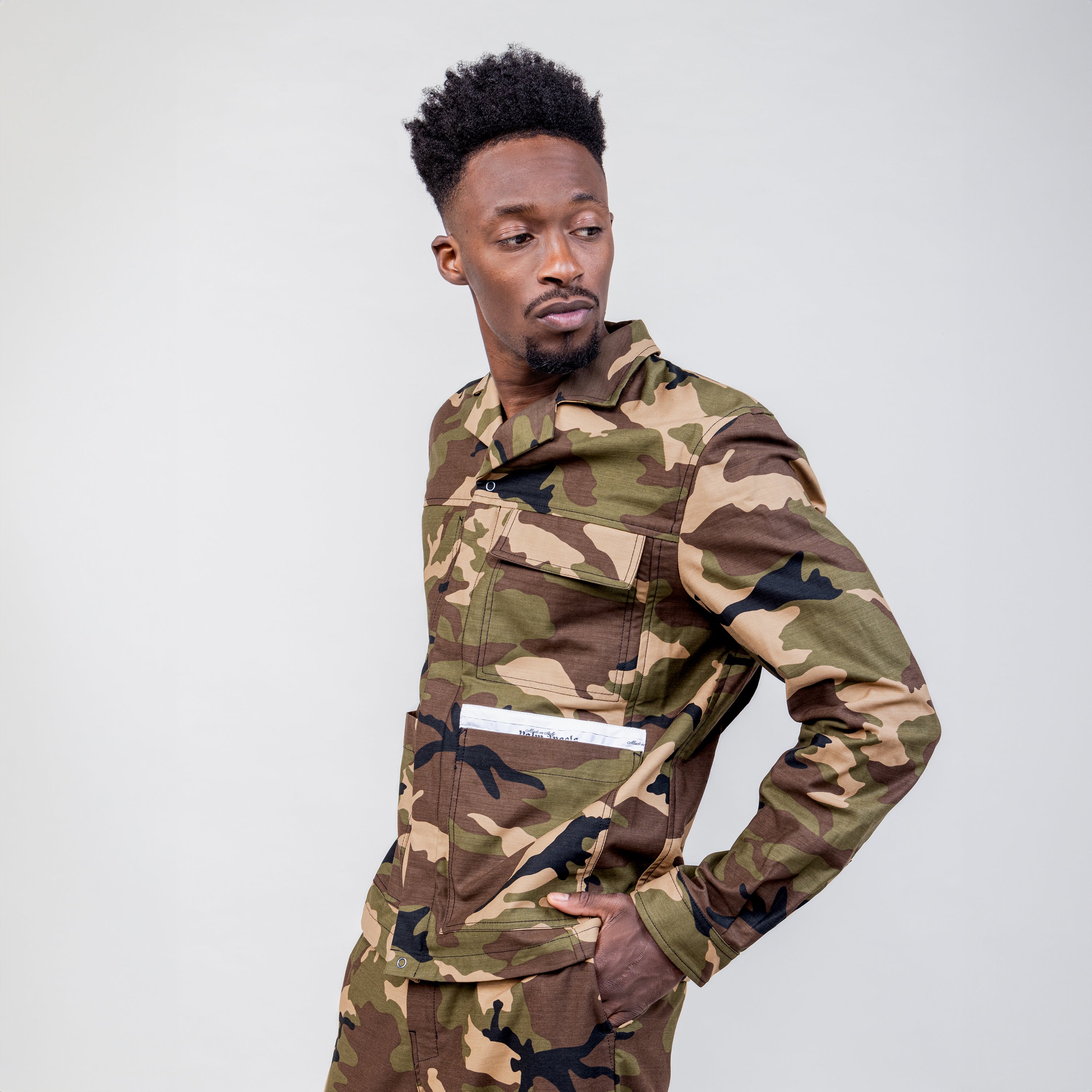 Chaqueta Verde Military Palm Angels Sartorial Tape Camou