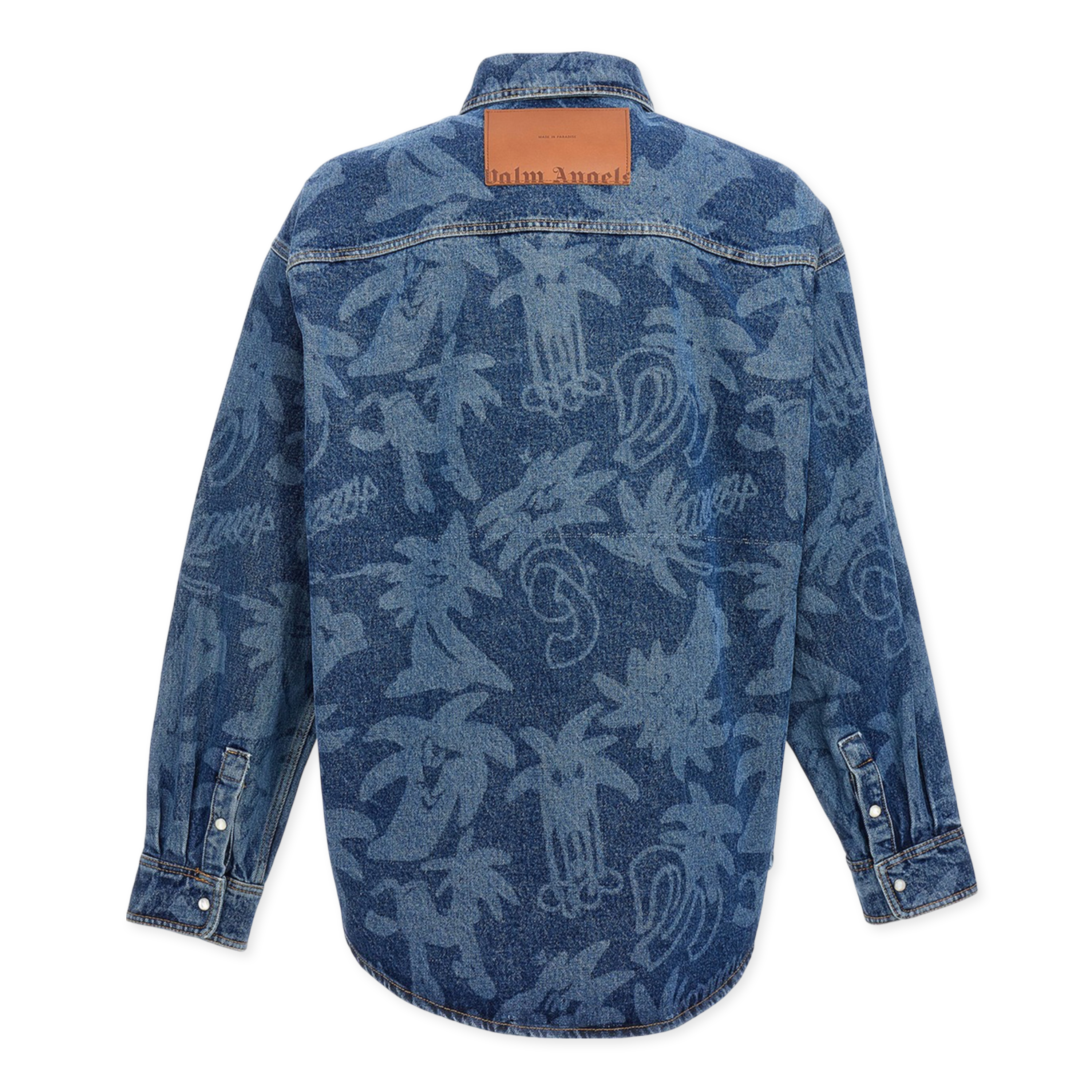 Camisa Denim Palm Angels Palmity Allover