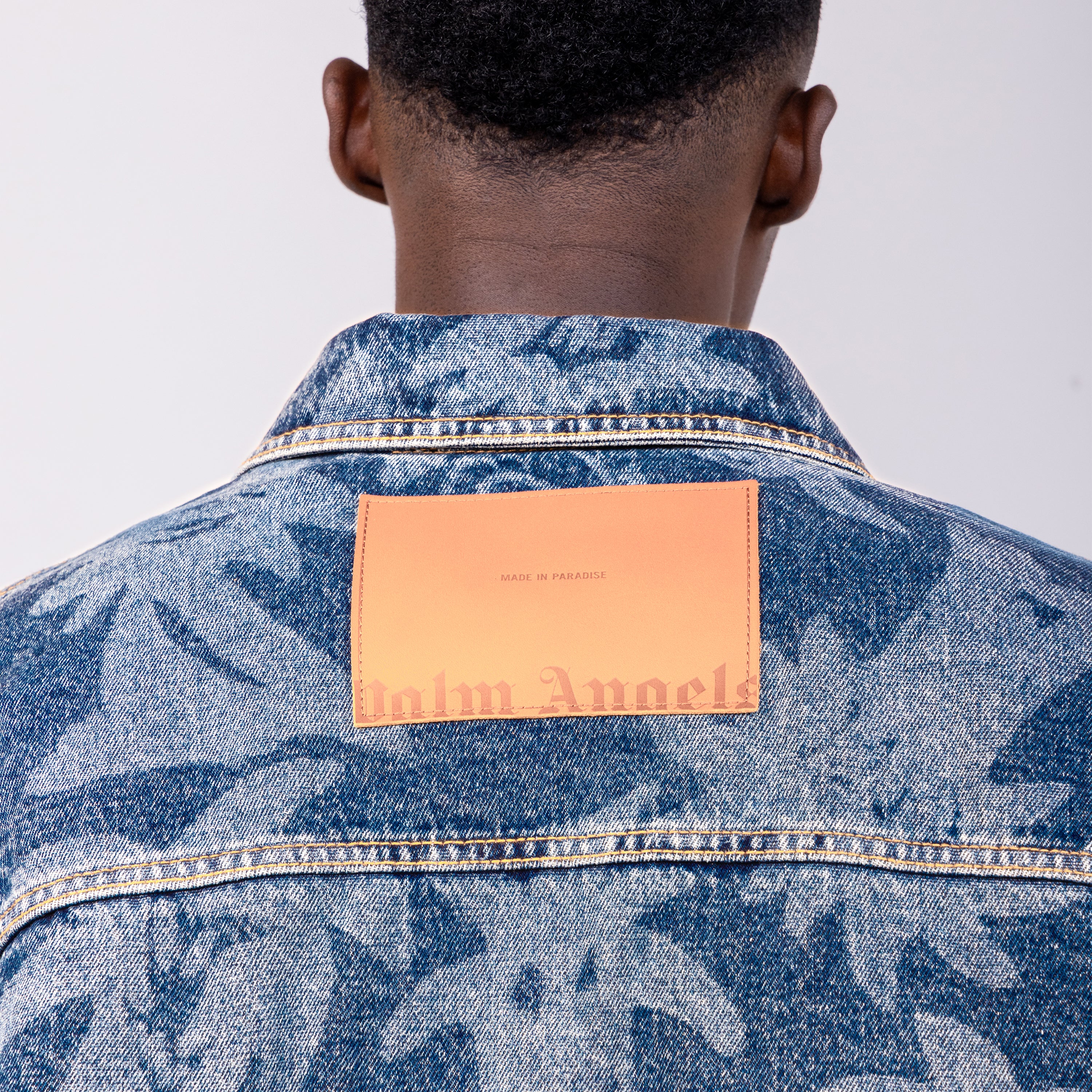 Camisa Denim Palm Angels Palmity Allover