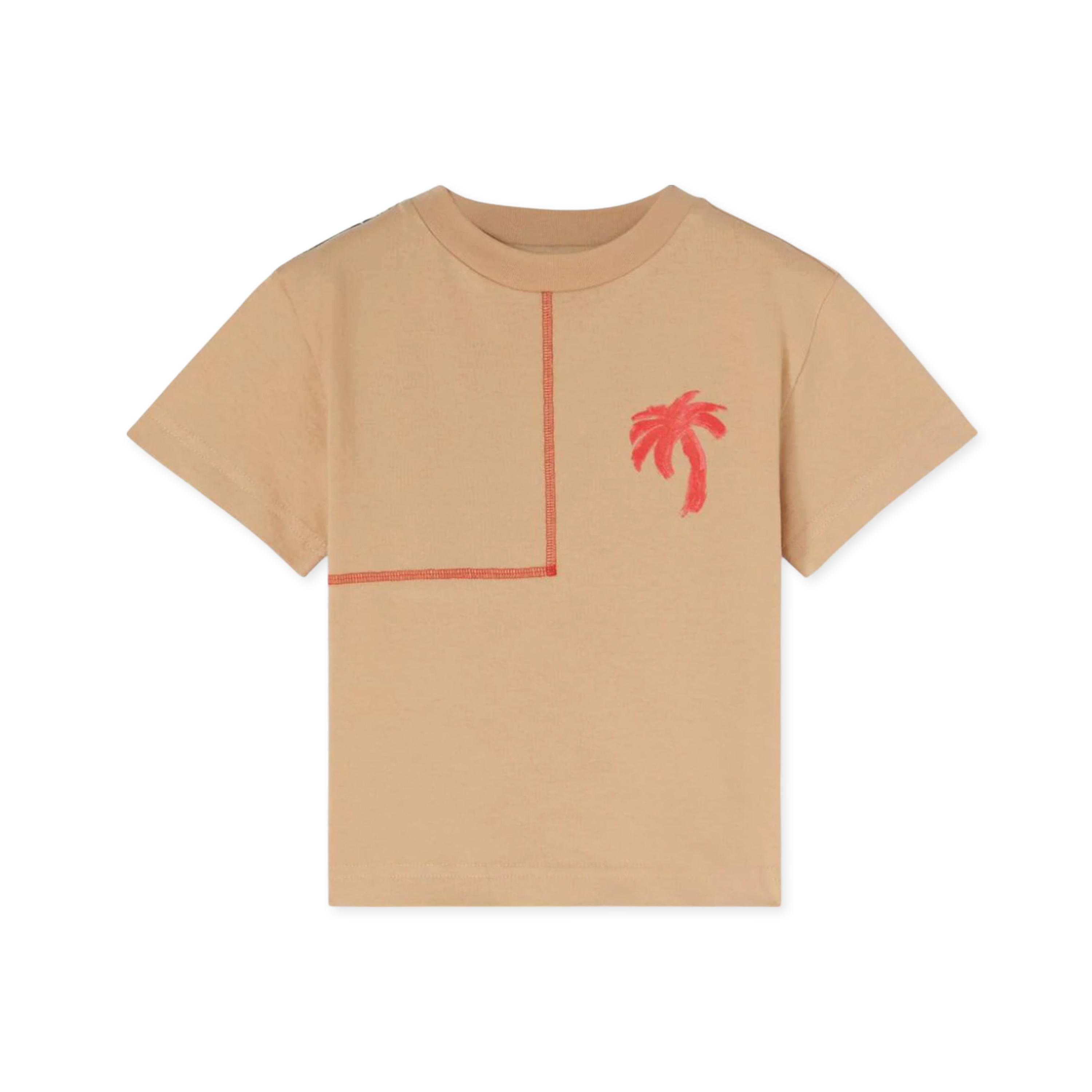 Camiseta Beige Palm Angels Kids Palm Brush