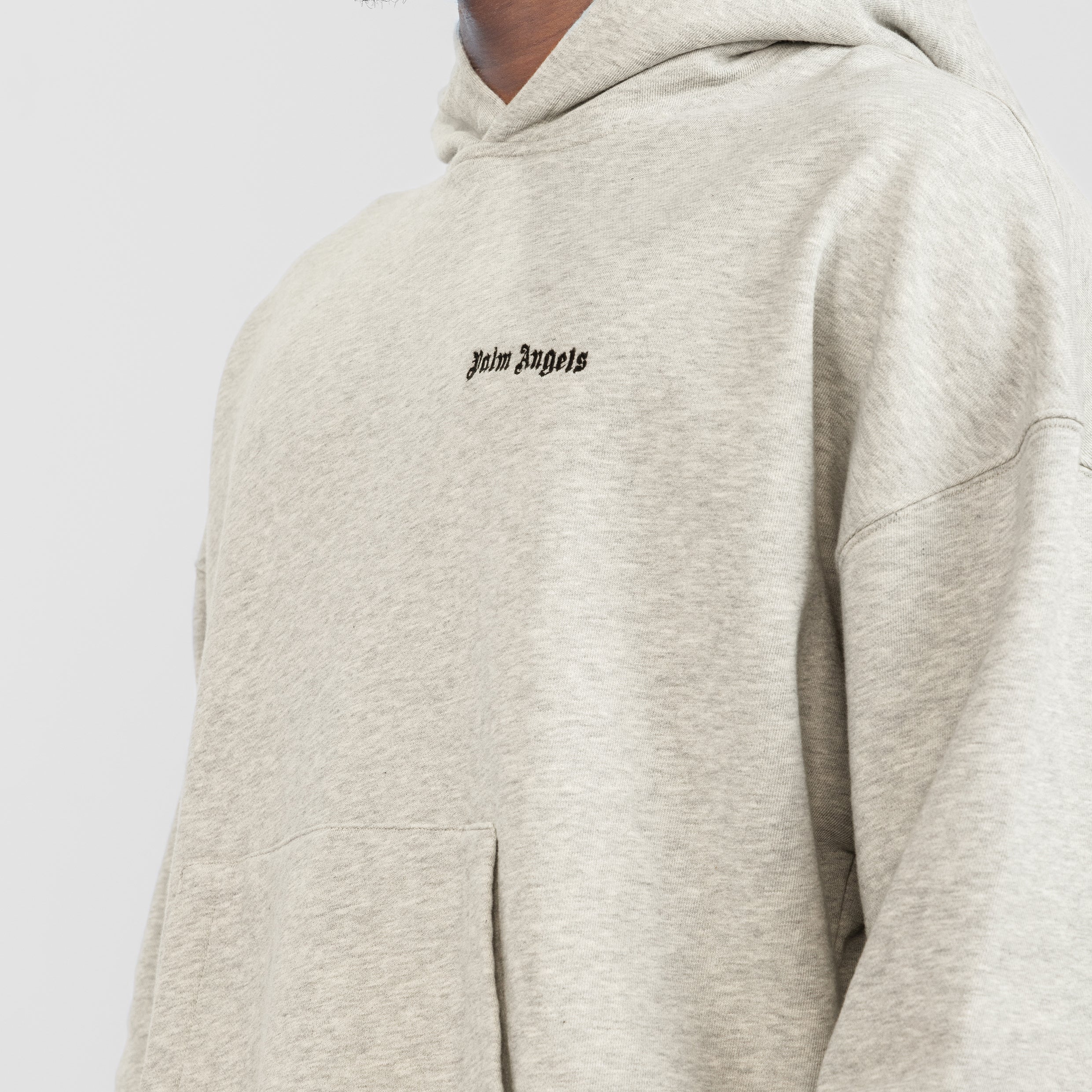 Buzo Tipo Hoodie Gris Palm Angels Embroidered Logo