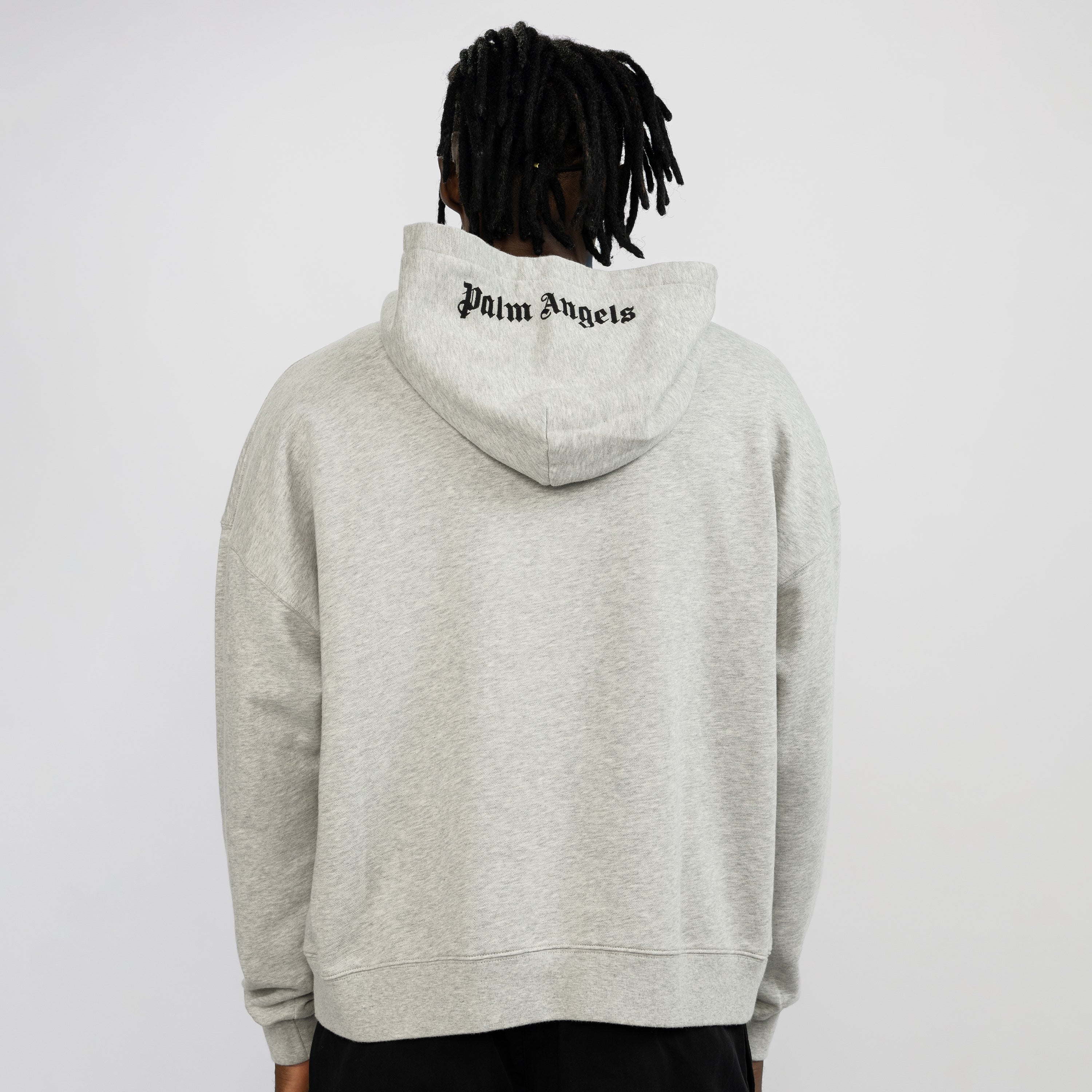 Buzo Tipo Hoodie Gris Palm Angels Embroidered Logo