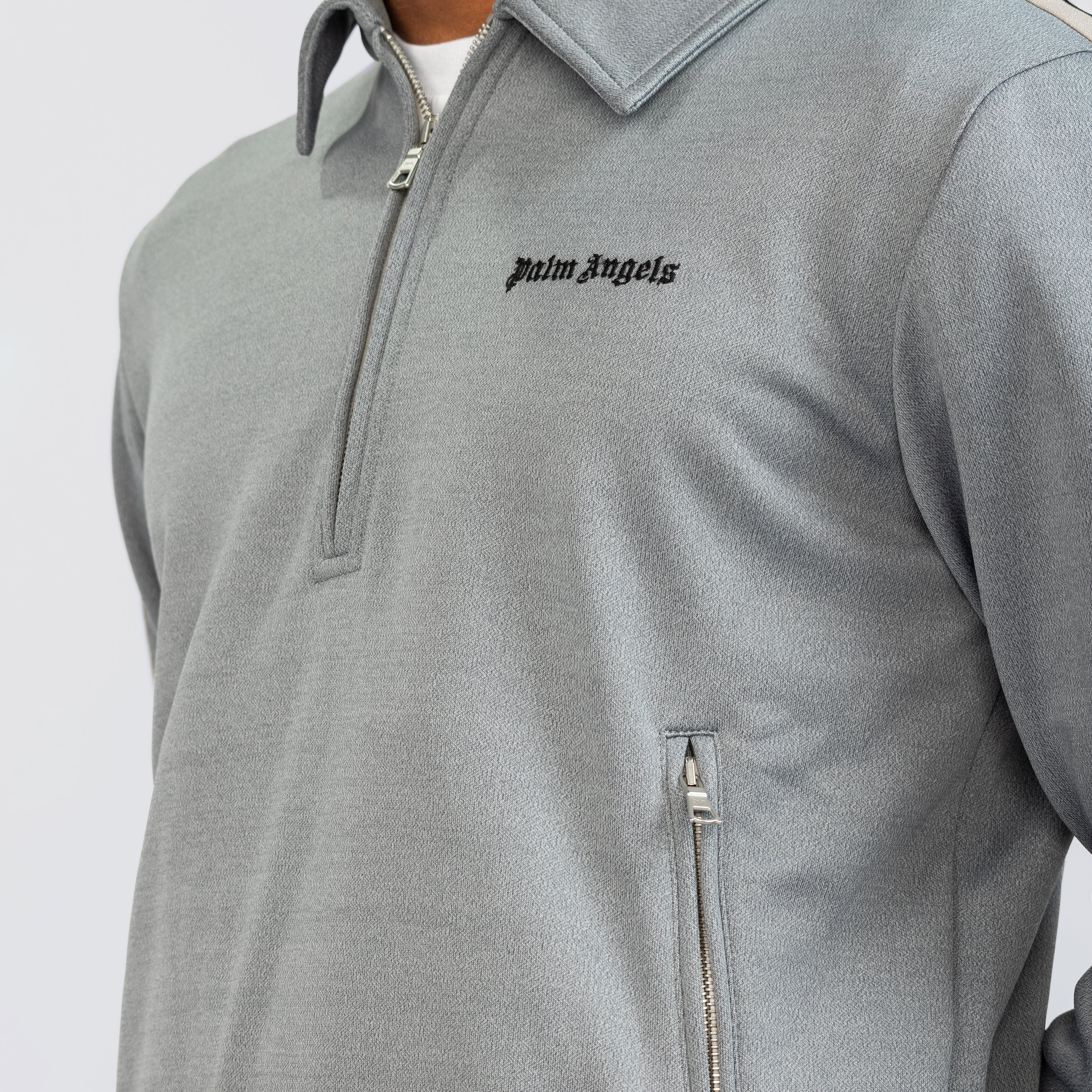 Buzo Gris Palm Angels Collar Track