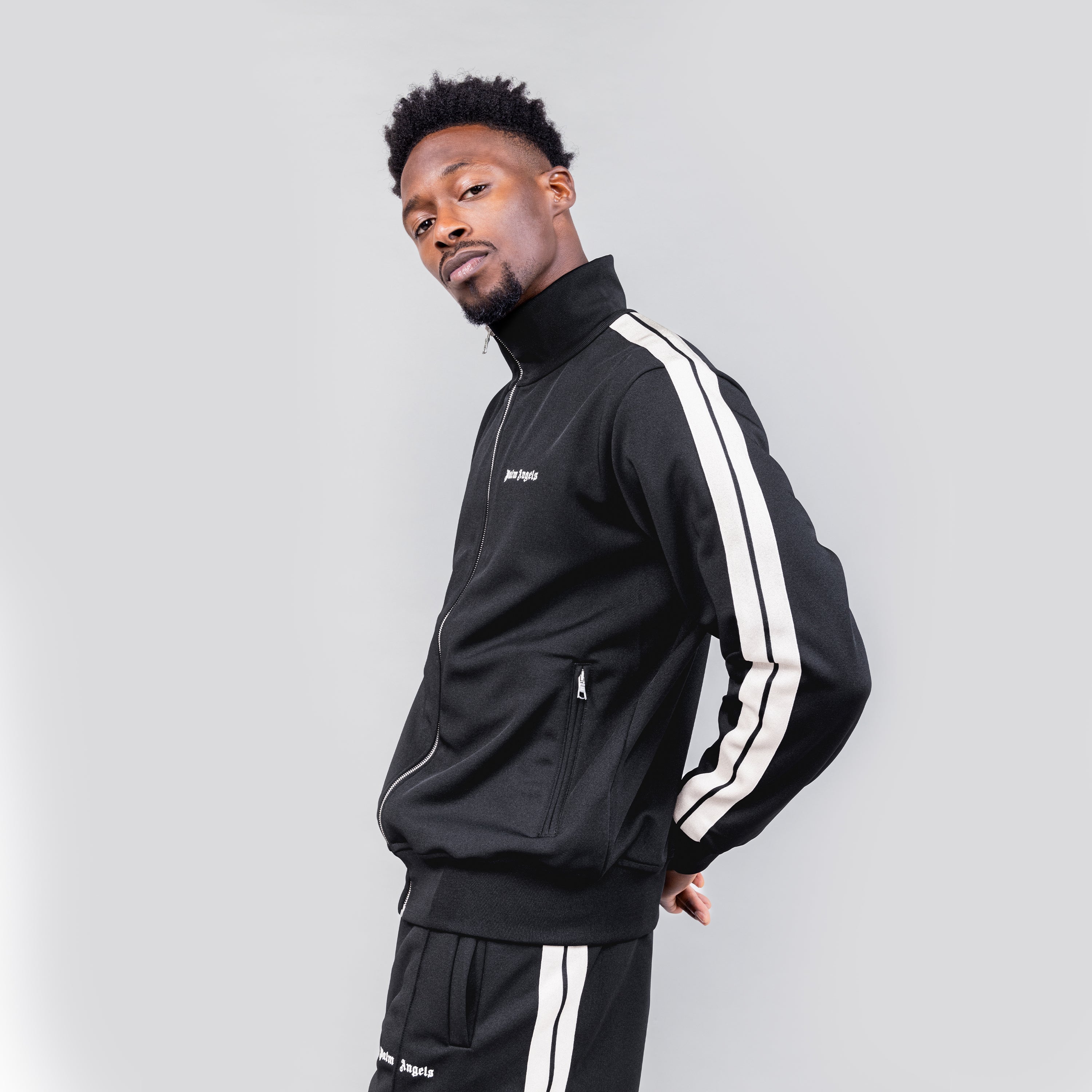 Chaqueta Negra Palm Angels Logo