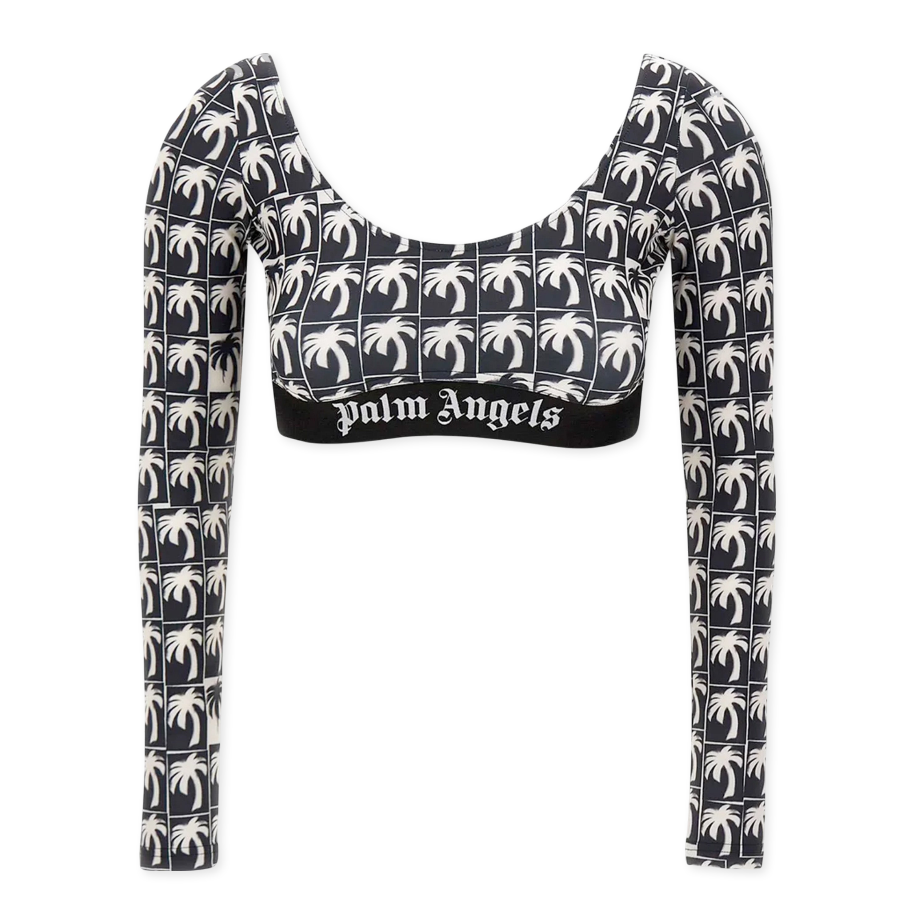 Top Negro Palm Angels Palms Logo Long Sleeves
