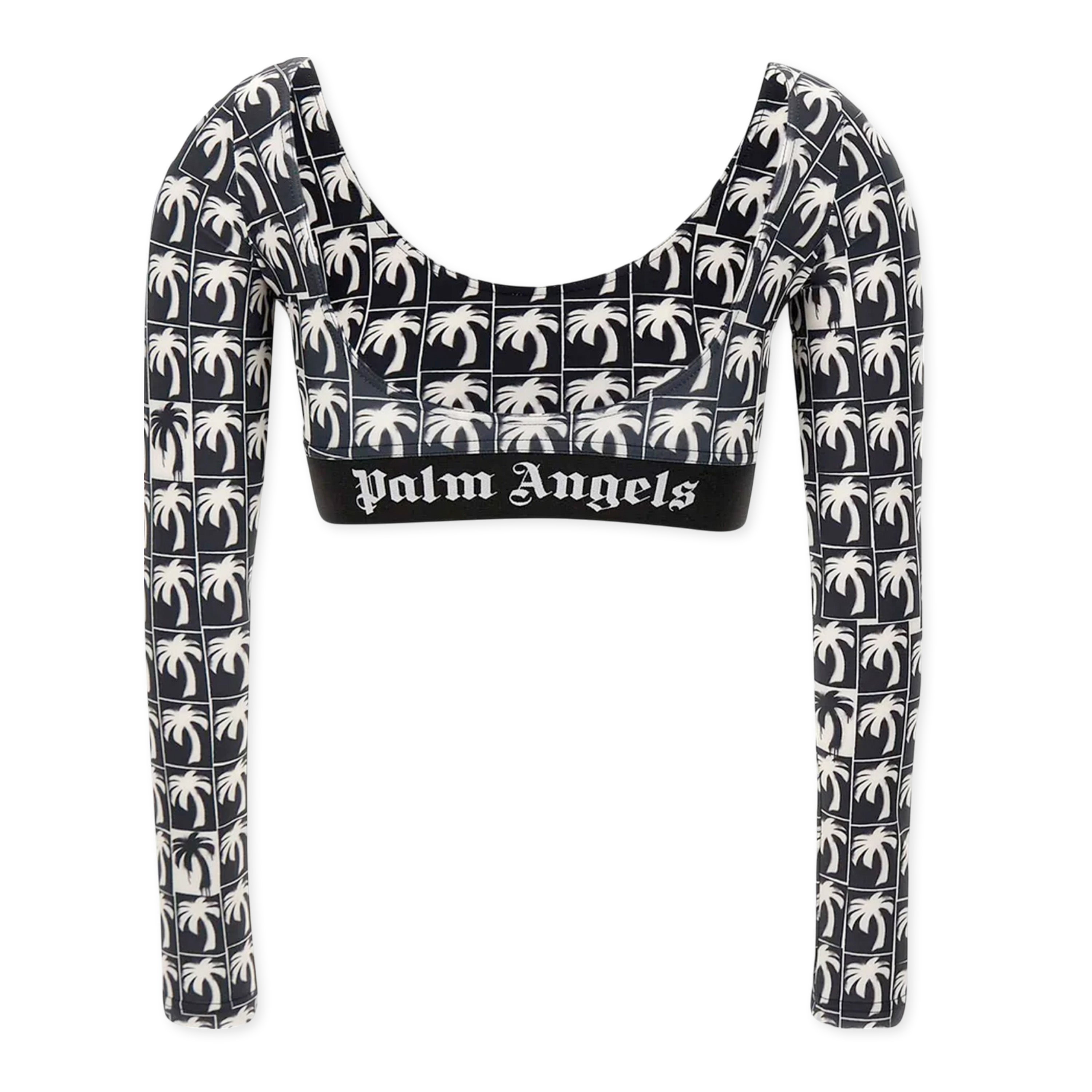 Top Negro Palm Angels Palms Logo Long Sleeves