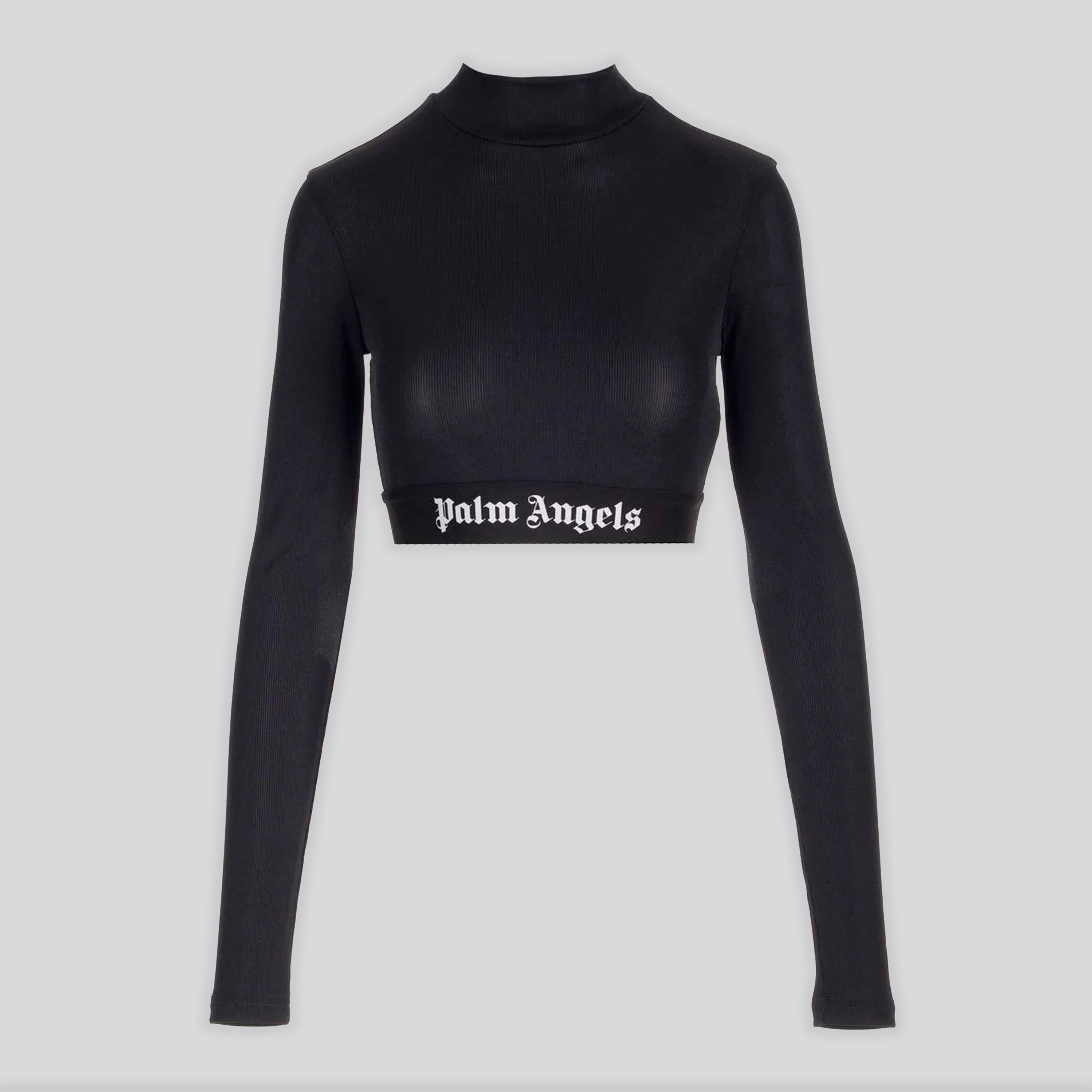 Top Negro Palm Angels Logo Tape