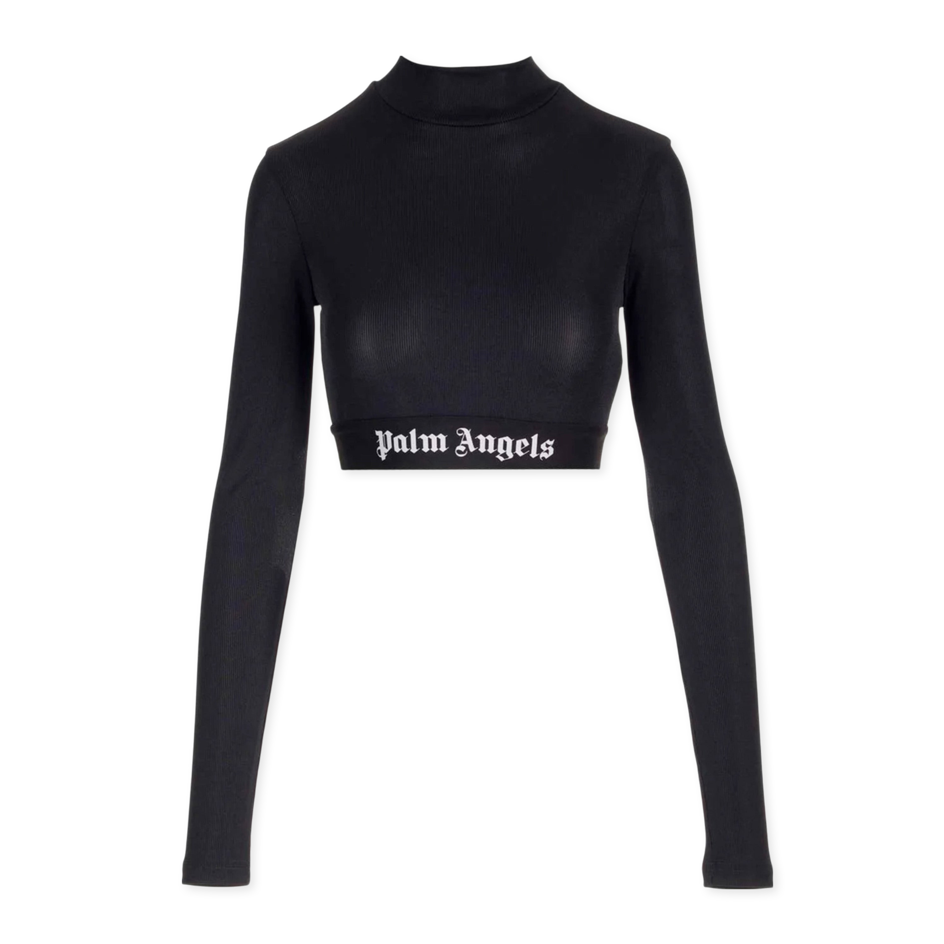 Top Negro Palm Angels Logo Tape