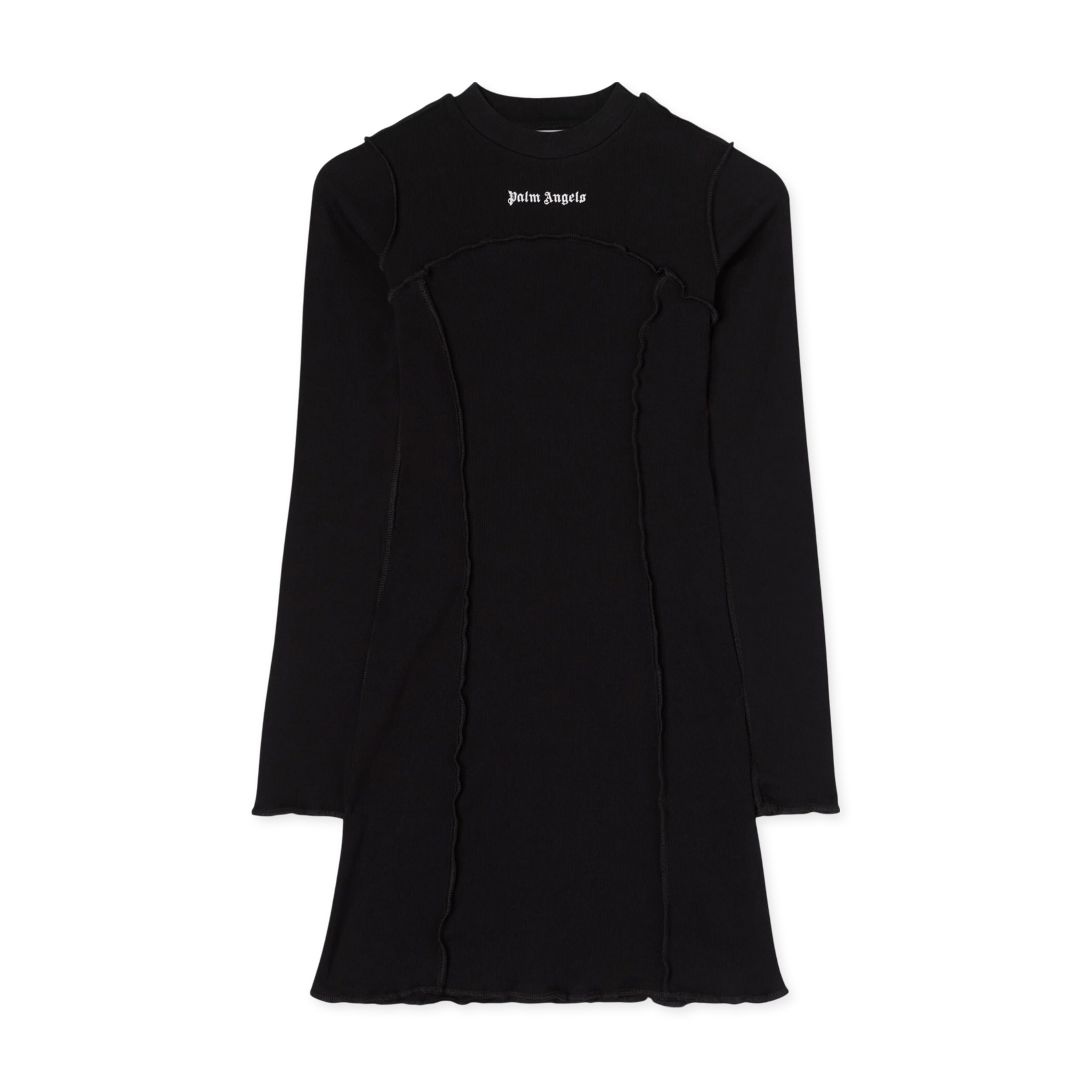 Vestido Negro Palm Angels Logo Rib L/S