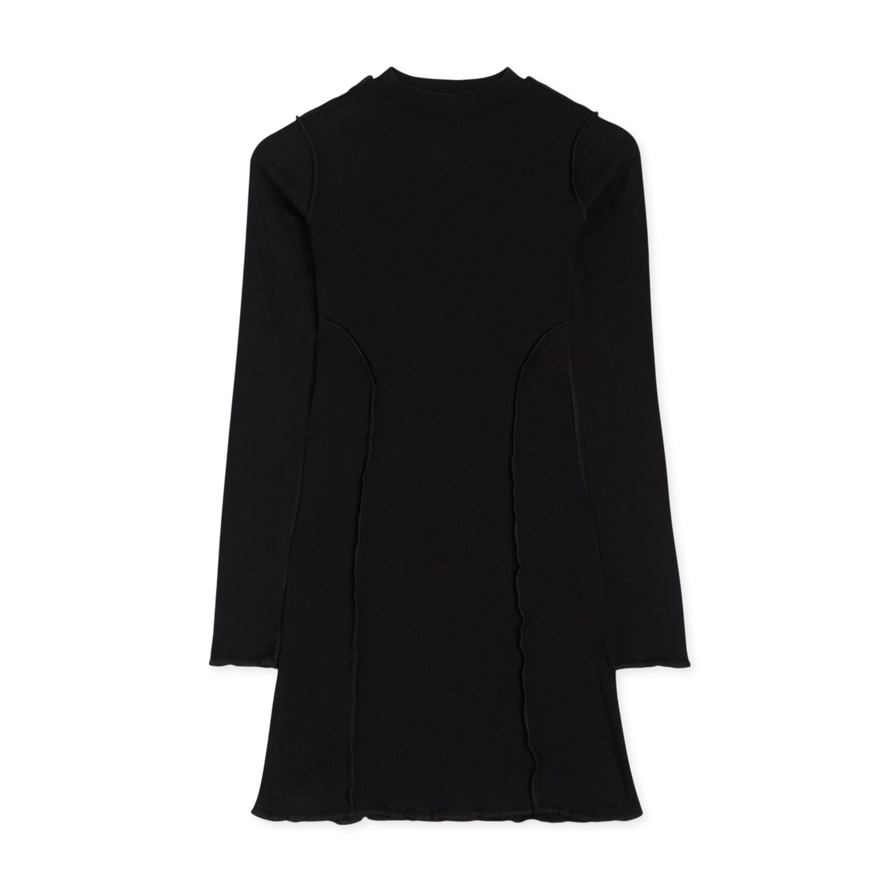 Vestido Negro Palm Angels Logo Rib L/S