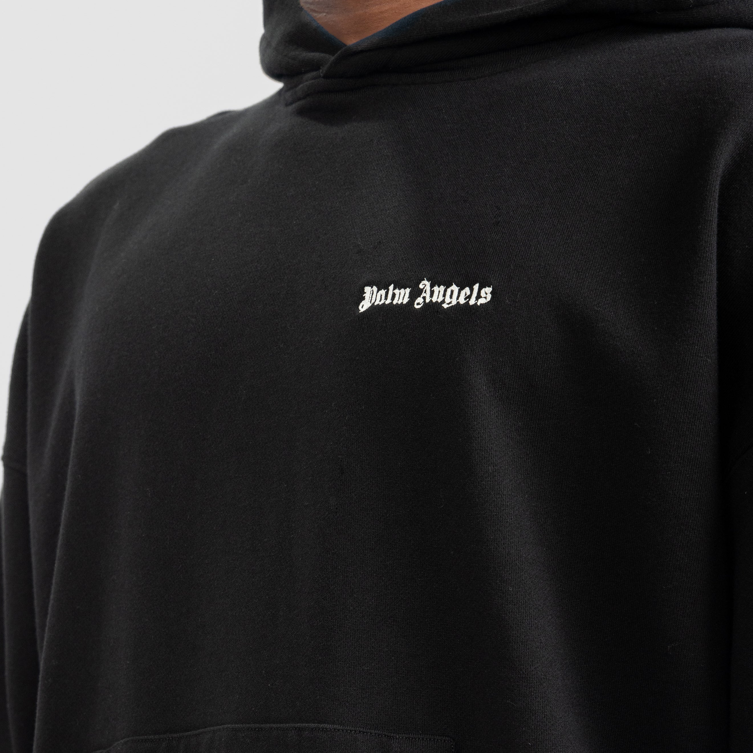 Buzo Tipo Hoodie Negro Palm Angels Embroidered Logo