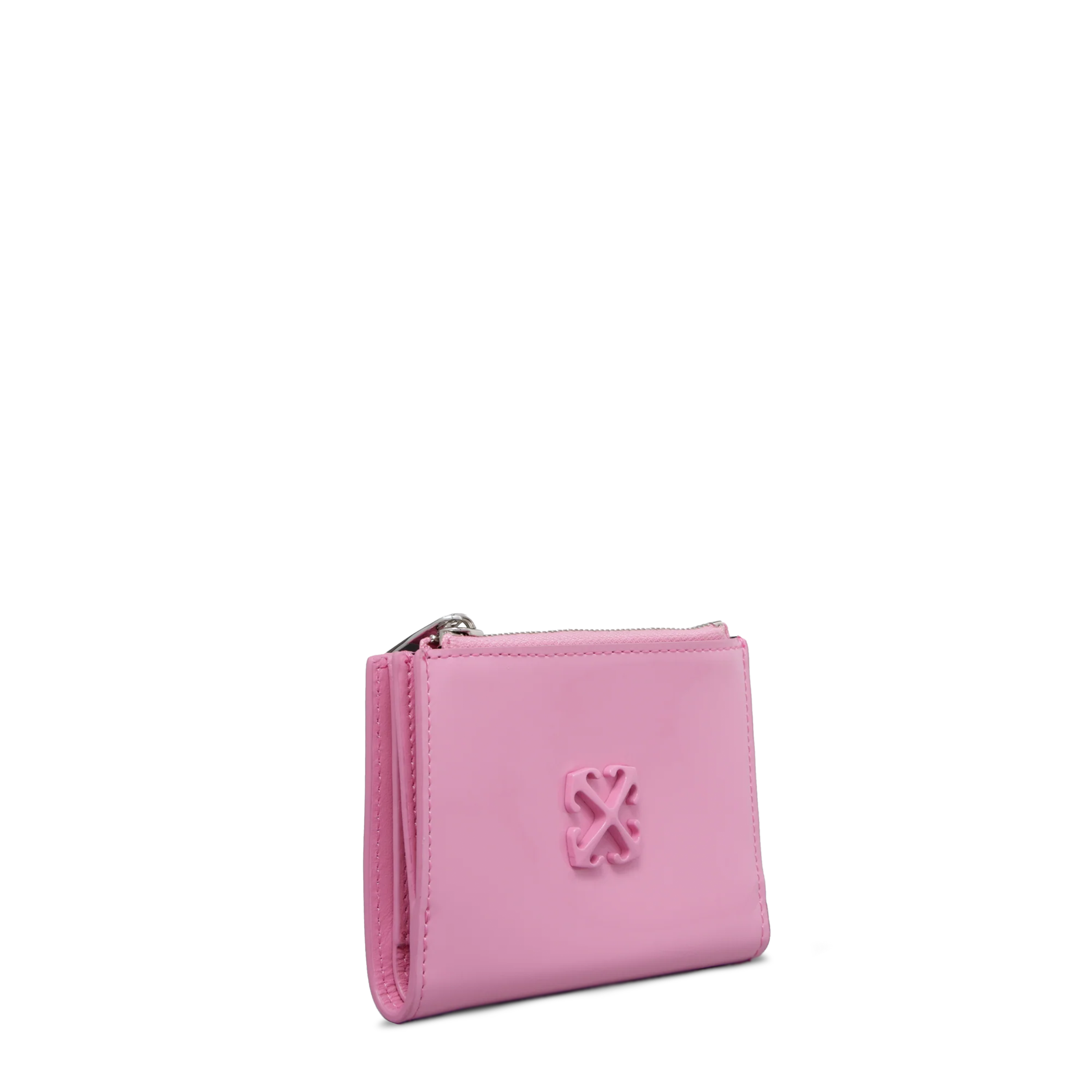 Billetera Rosada Off-White Jitney Bifold Zipped Patent
