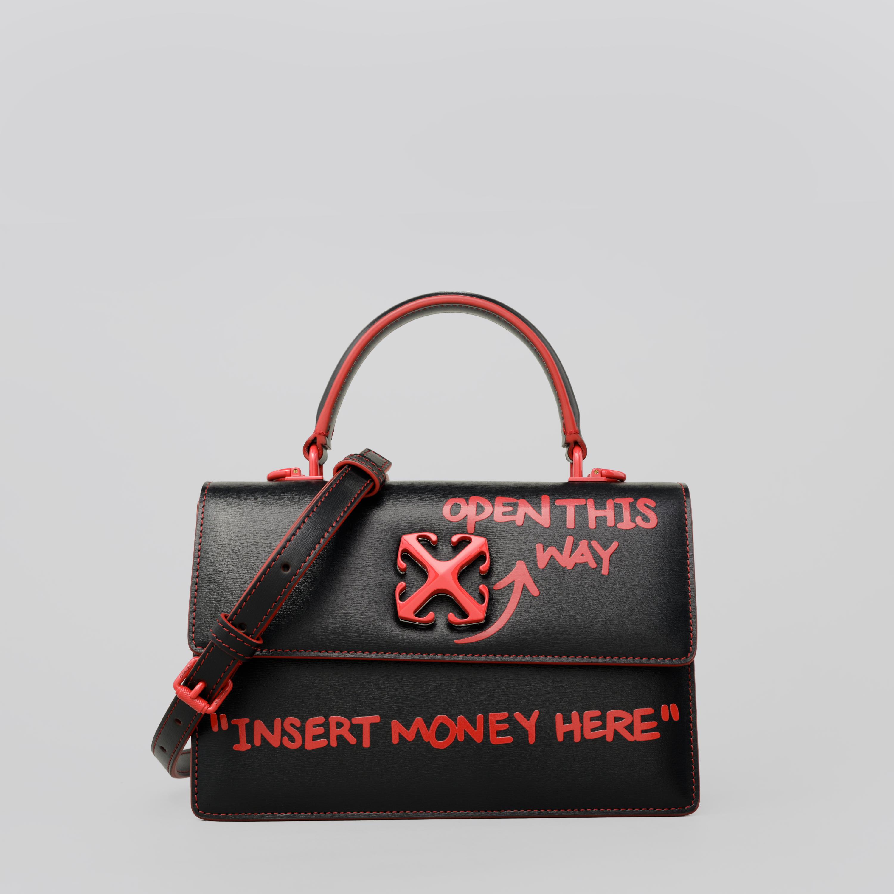 Cartera Negra Rojo Off-White Jitney 1.4 Top Handle