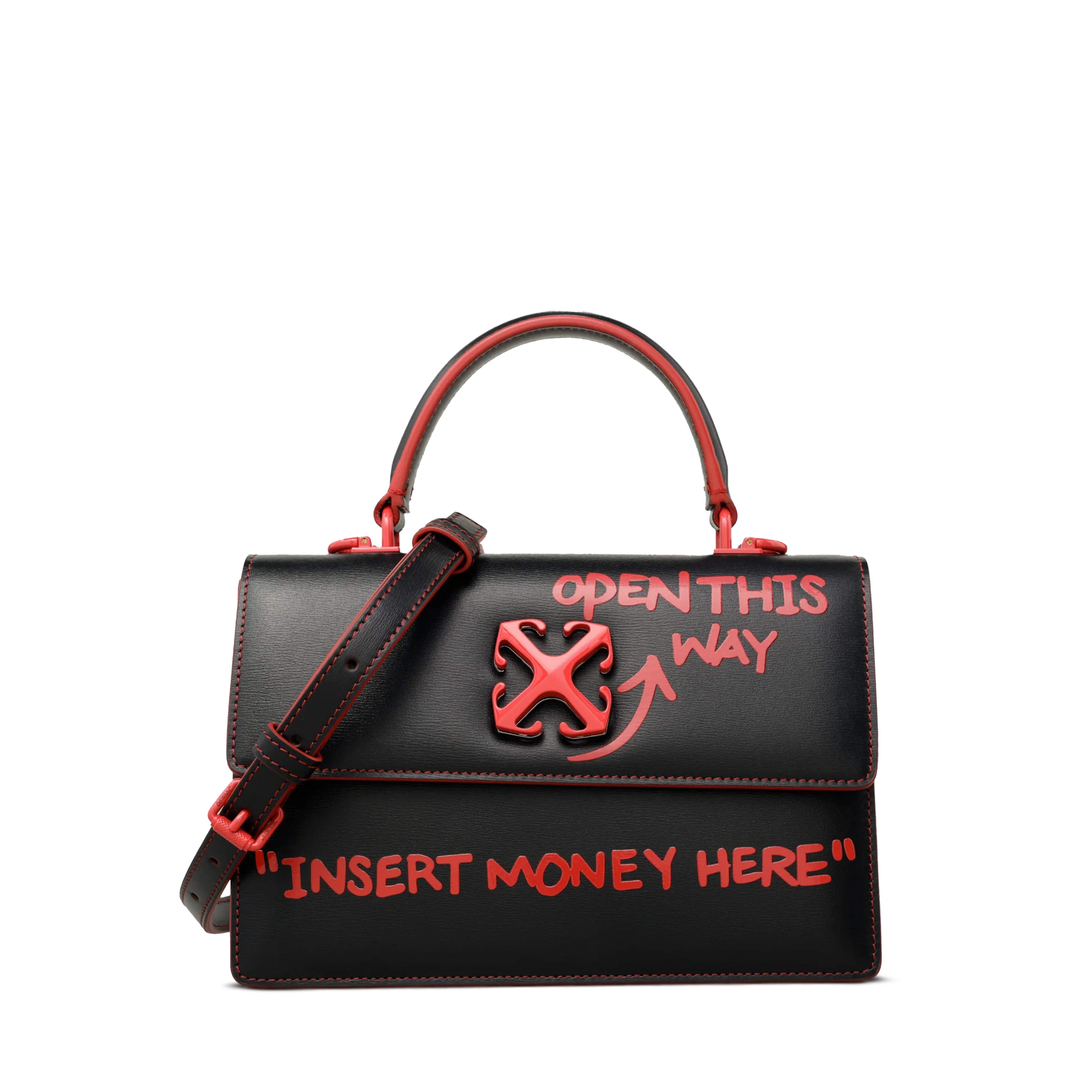 Cartera Negra Rojo Off-White Jitney 1.4 Top Handle