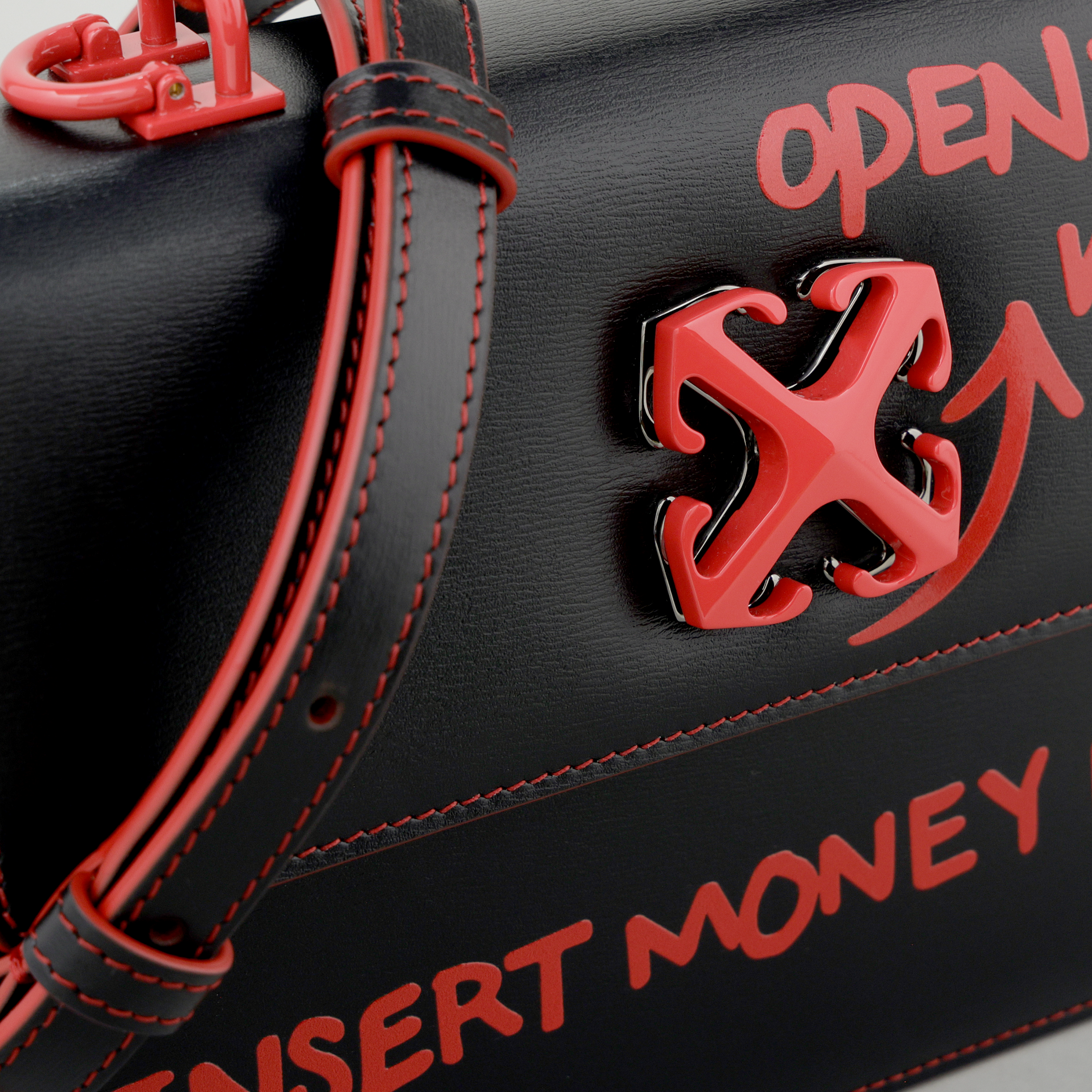 Cartera Negra Rojo Off-White Jitney 1.4 Top Handle