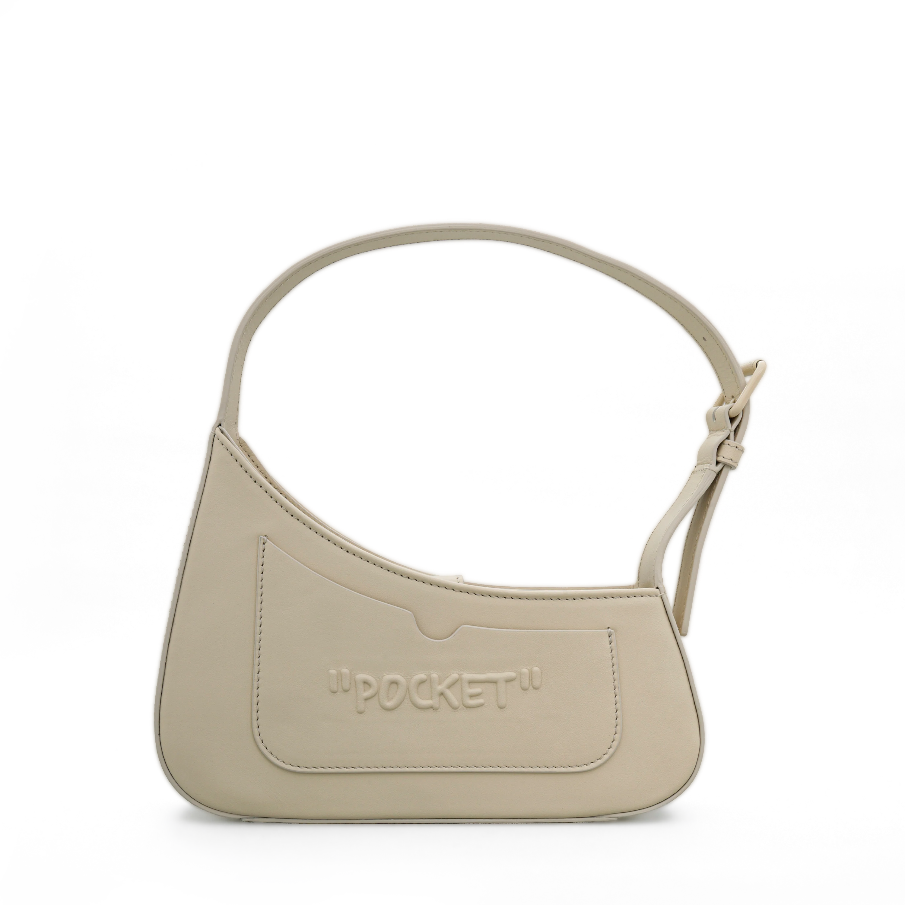 Cartera Beige Off-White Jitney Shoulder Quote 3D