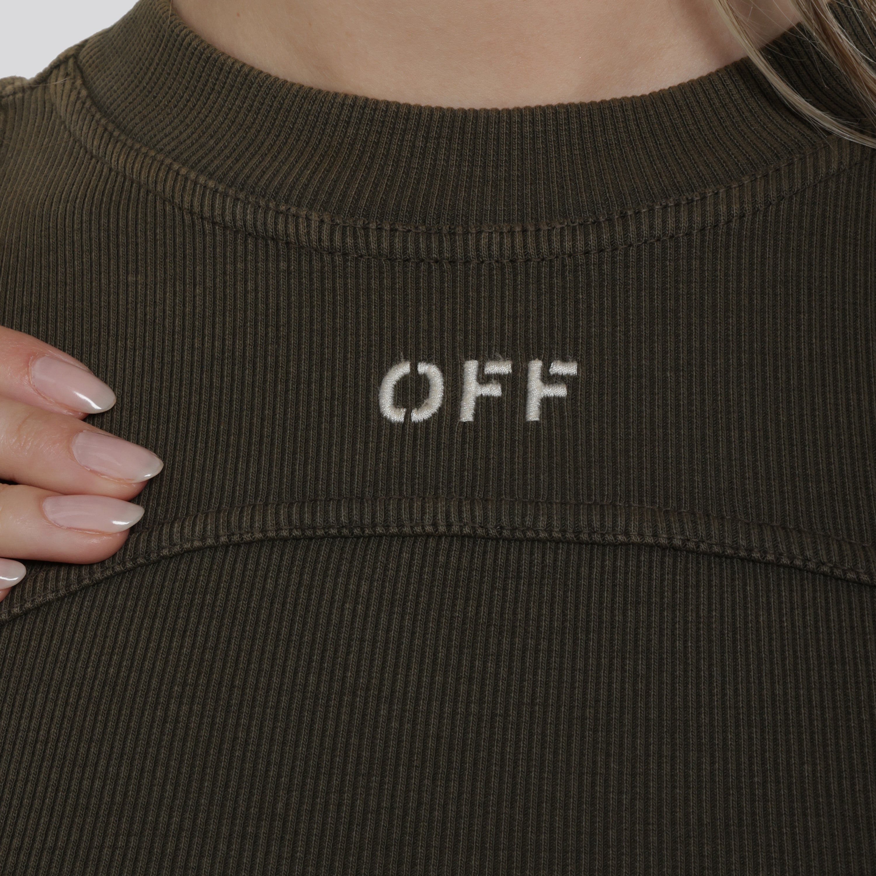 Top Verde Off-White Off Stamp