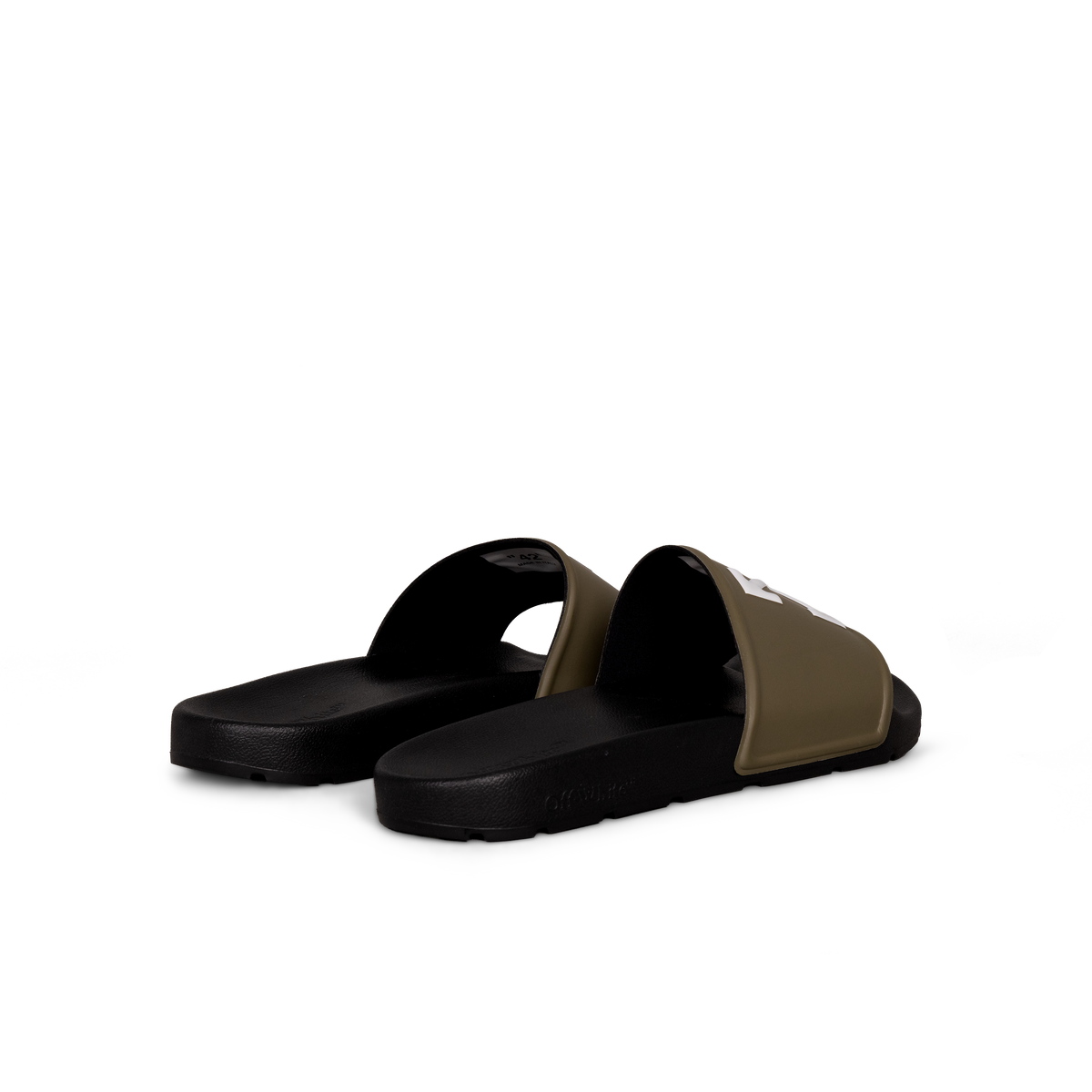 Sandalias Negras - Verdes Off-White Olive Green Arrow