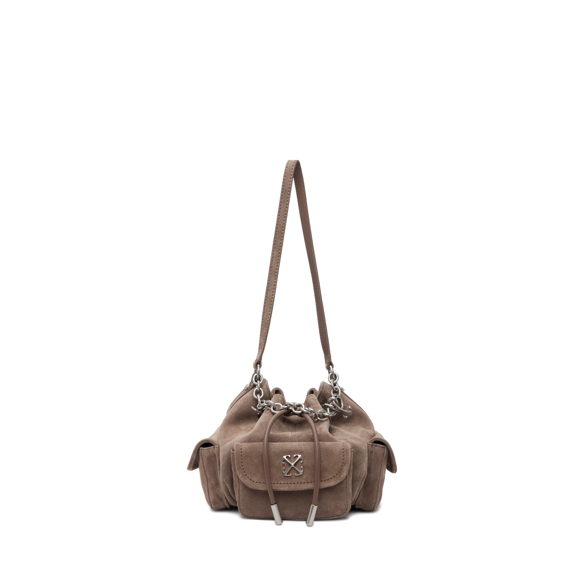Cartera Café Off-White Brown Dumbo Suede