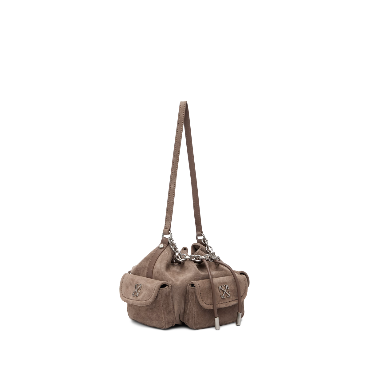 Cartera Café Off-White Brown Dumbo Suede
