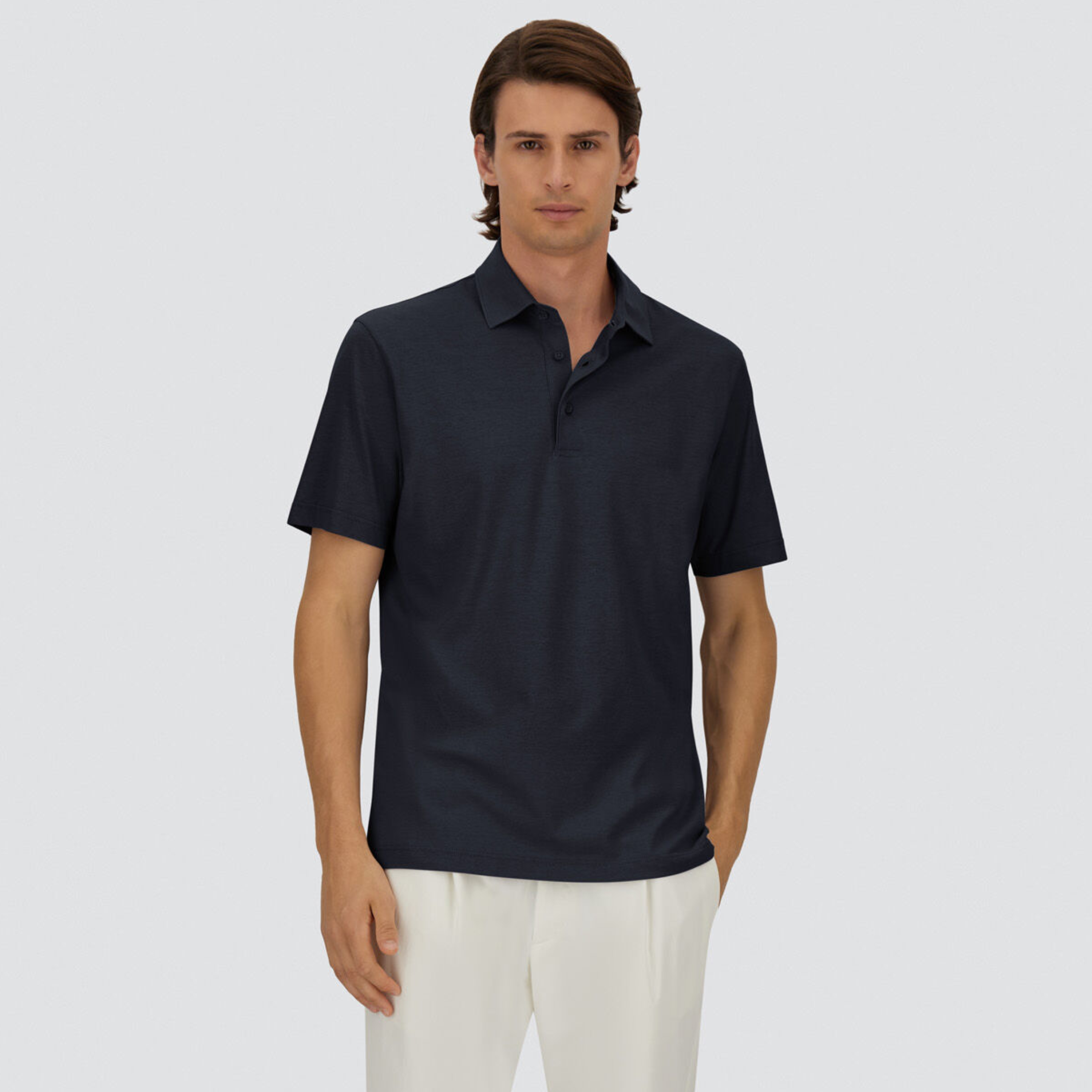 Camiseta Tipo Polo Negra Herno Plaque
