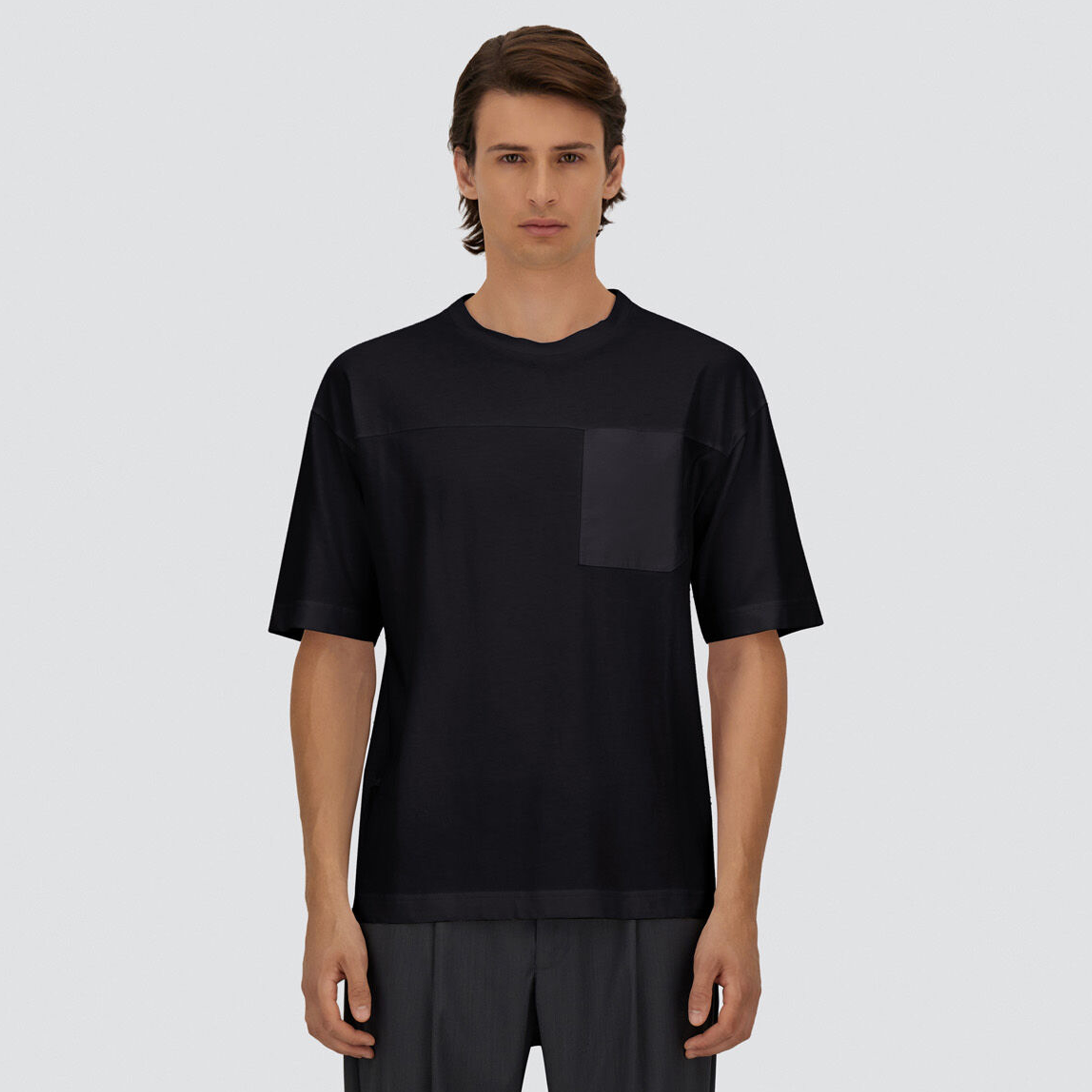 Camiseta Negra Herno Pocket