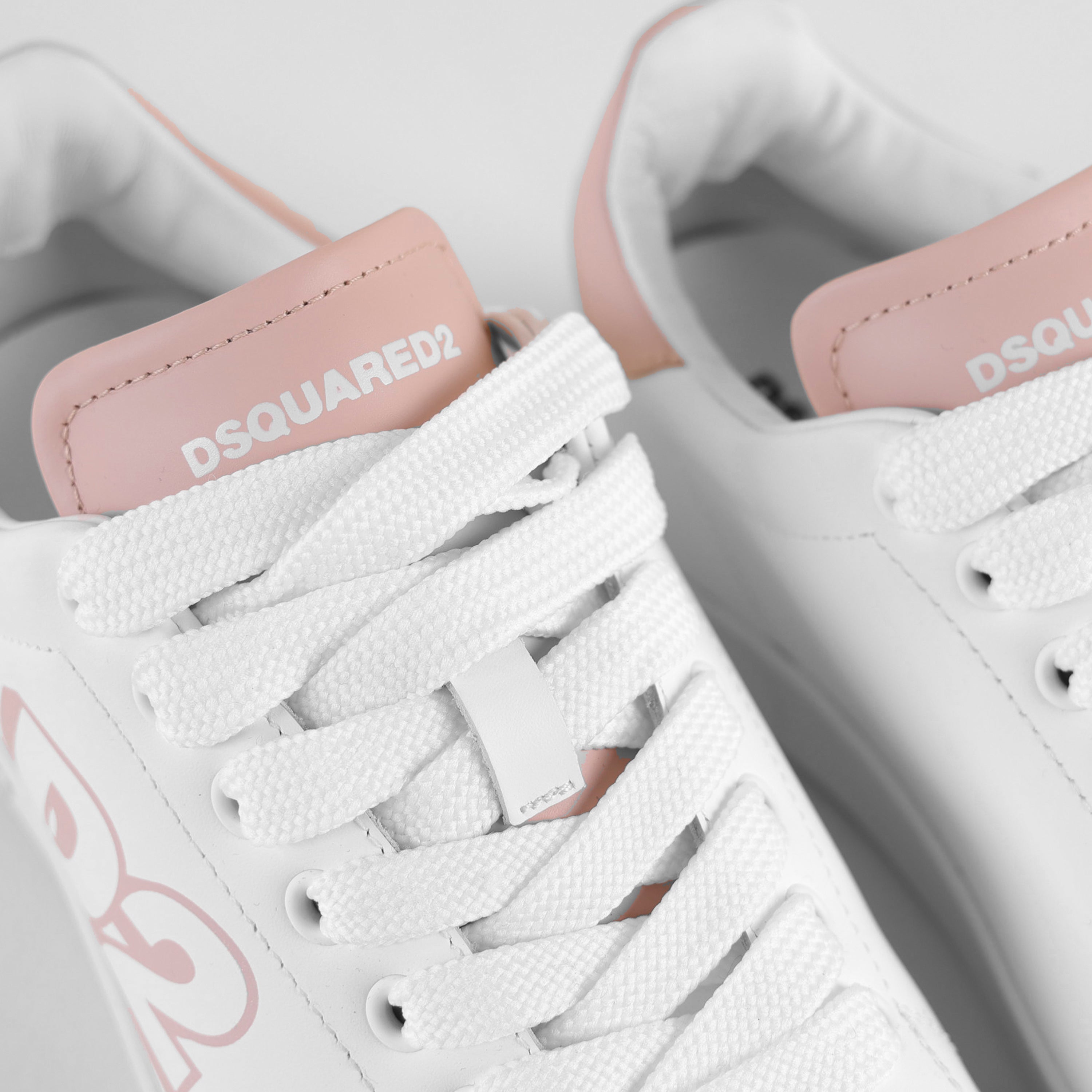 Sneakers Blanco Rosado Dsquared2 D2 Logo