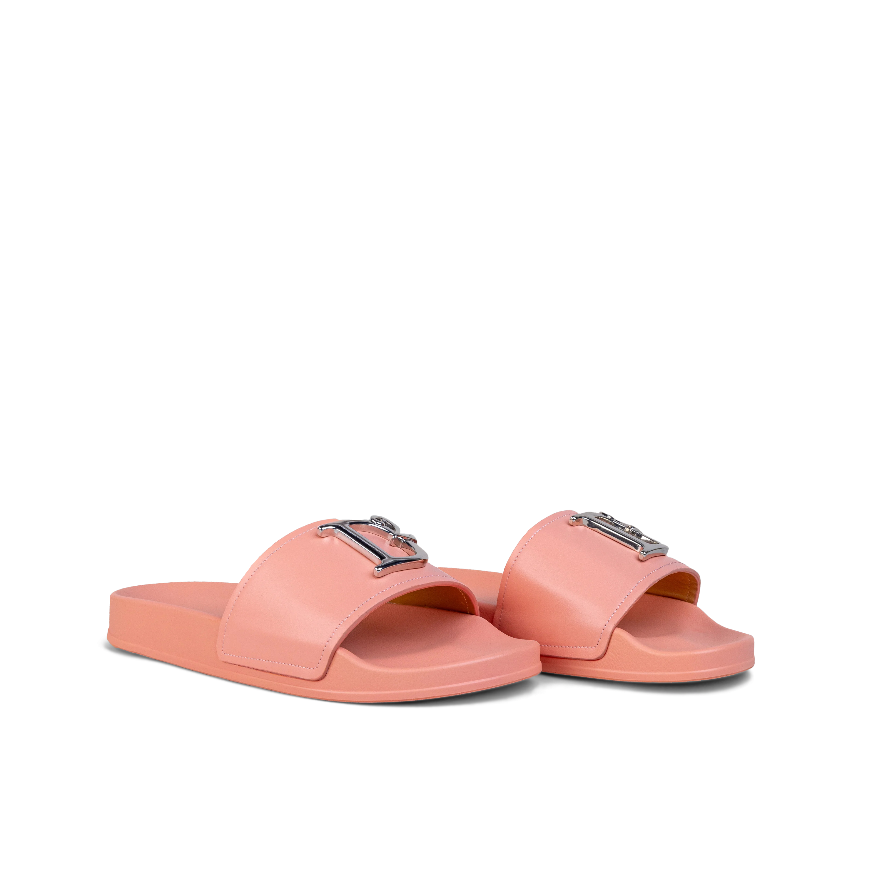 Sandalias Rosadas Dsquared2 Placa Plateada