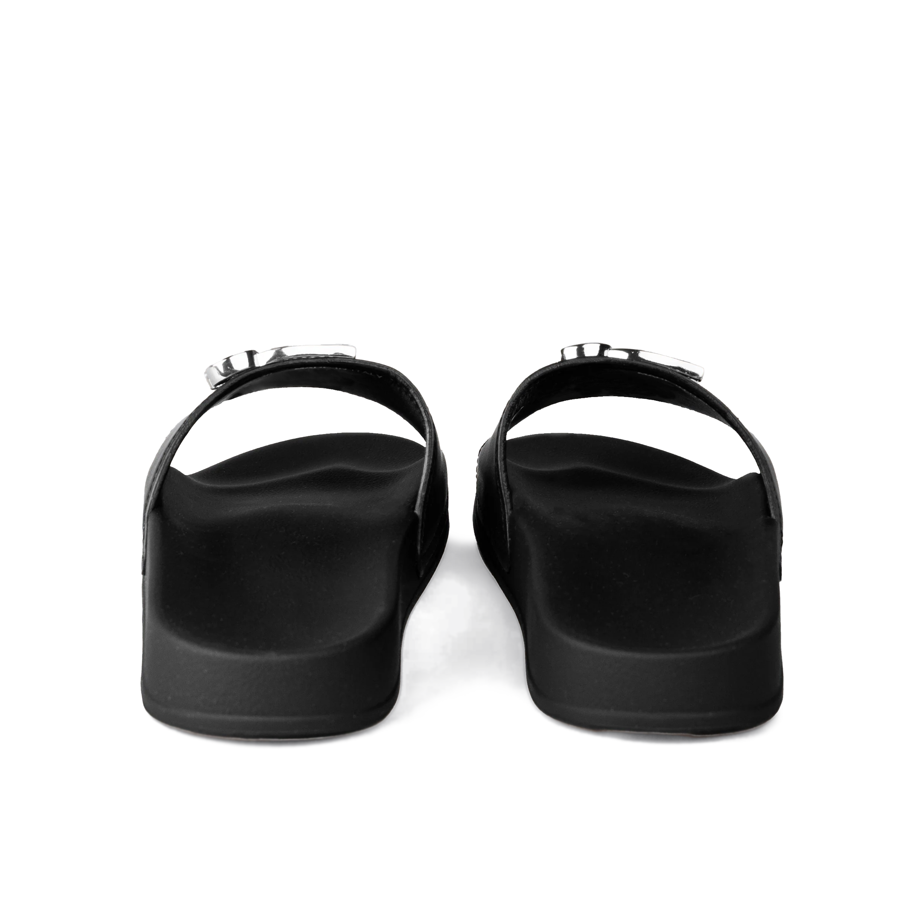 Sandalias Negras Dsquared2 Placa Plateada