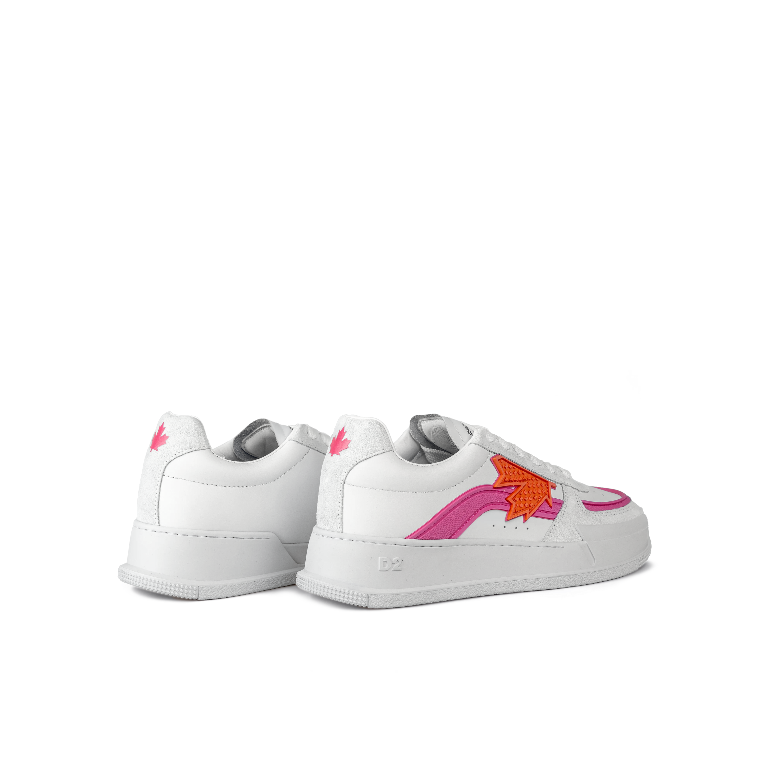 Sneakers Blanco Fucsia Dsquared2 Leaf