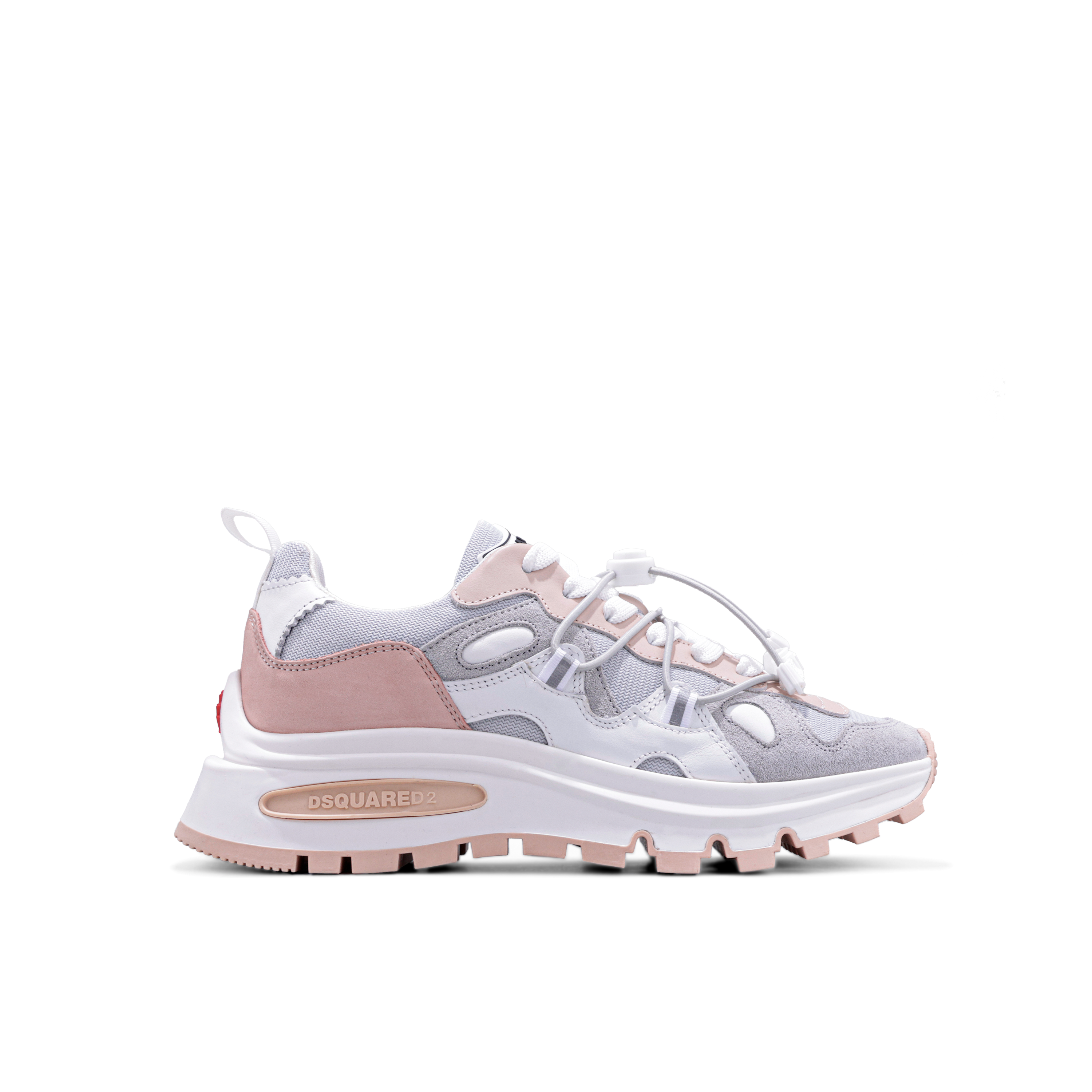 Sneakers Gris Rosado Dsquared2 Panelled Bubble W
