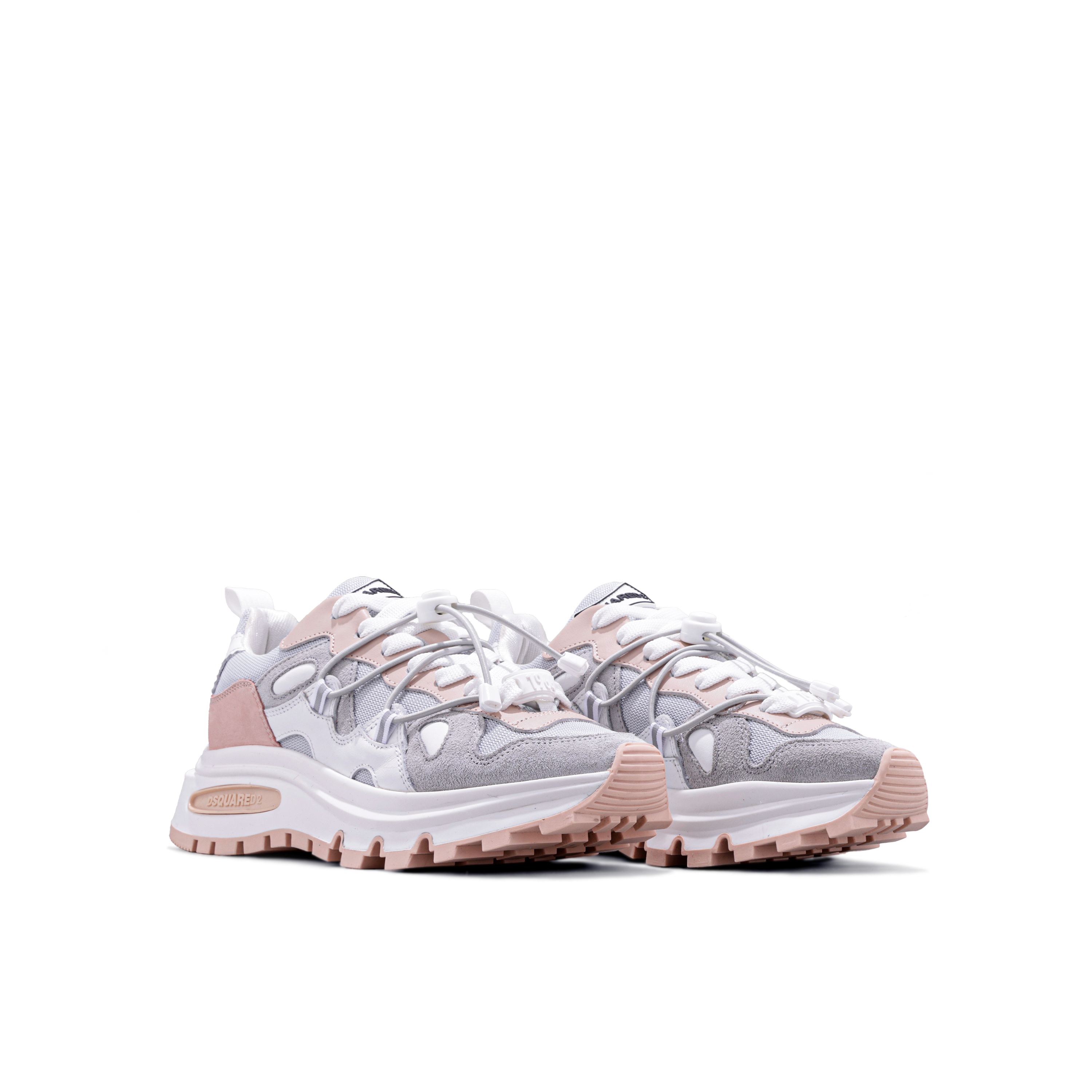 Sneakers Gris Rosado Dsquared2 Panelled Bubble W