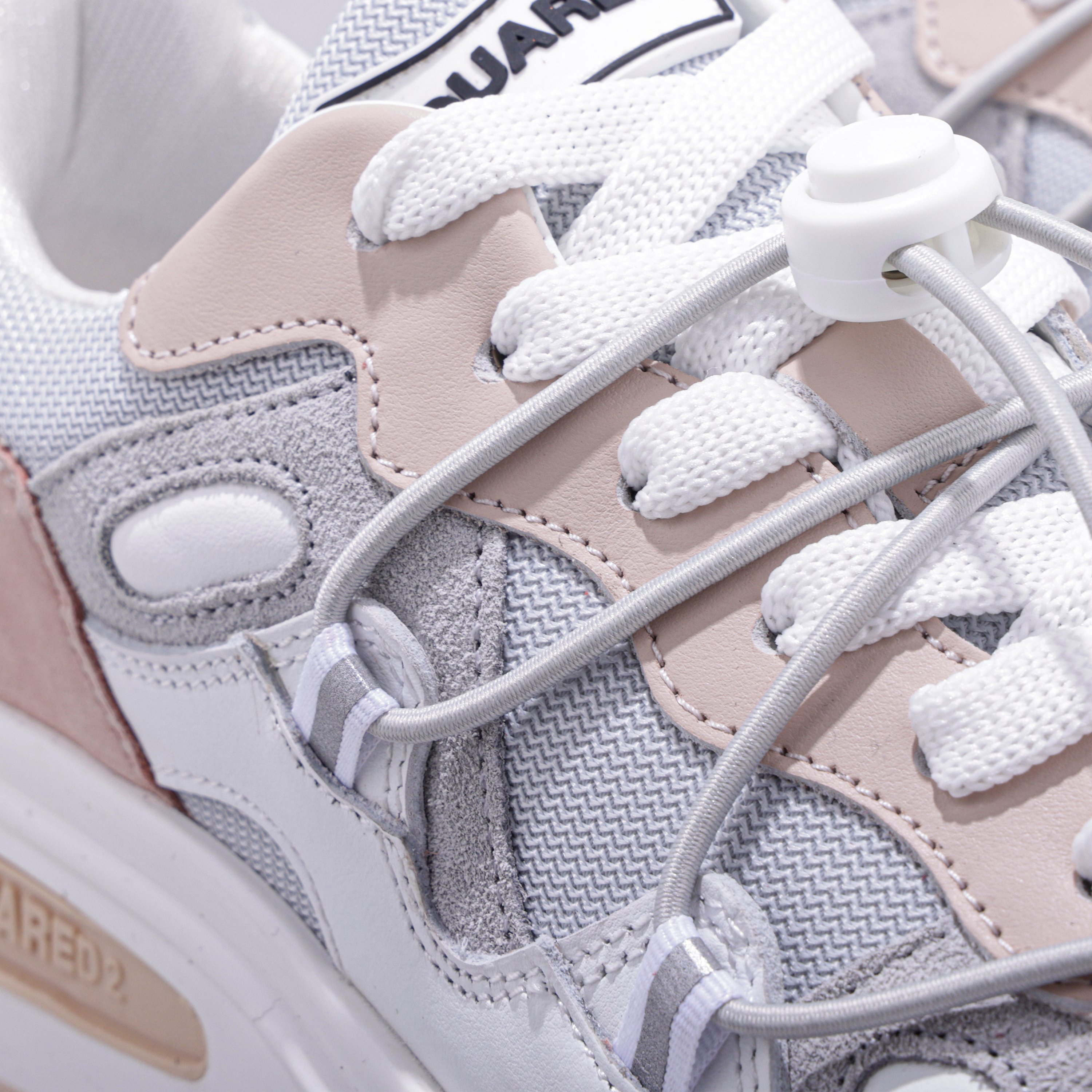 Sneakers Gris Rosado Dsquared2 Panelled Bubble W