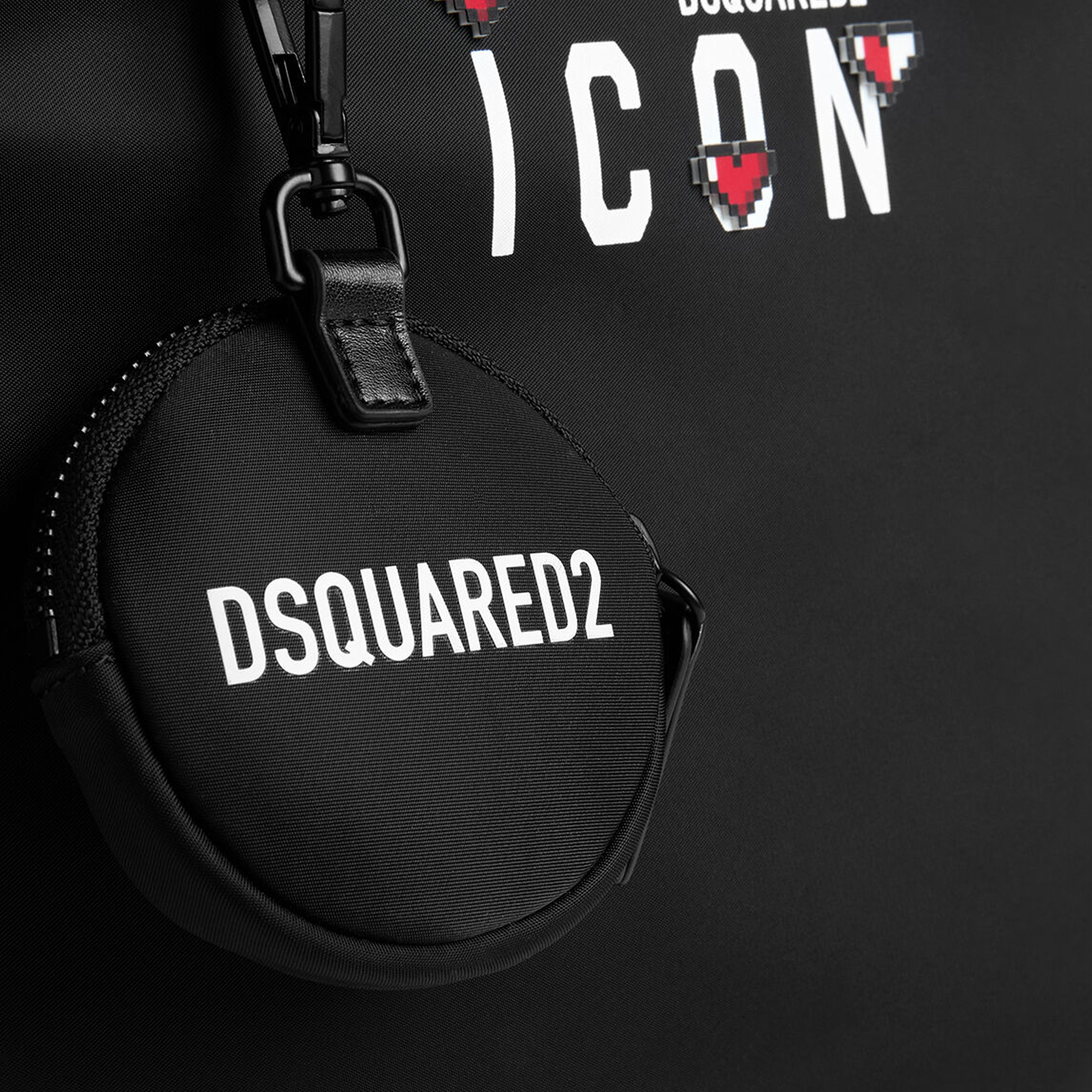 Cartera Negra Dsquared2 Icon Hearts
