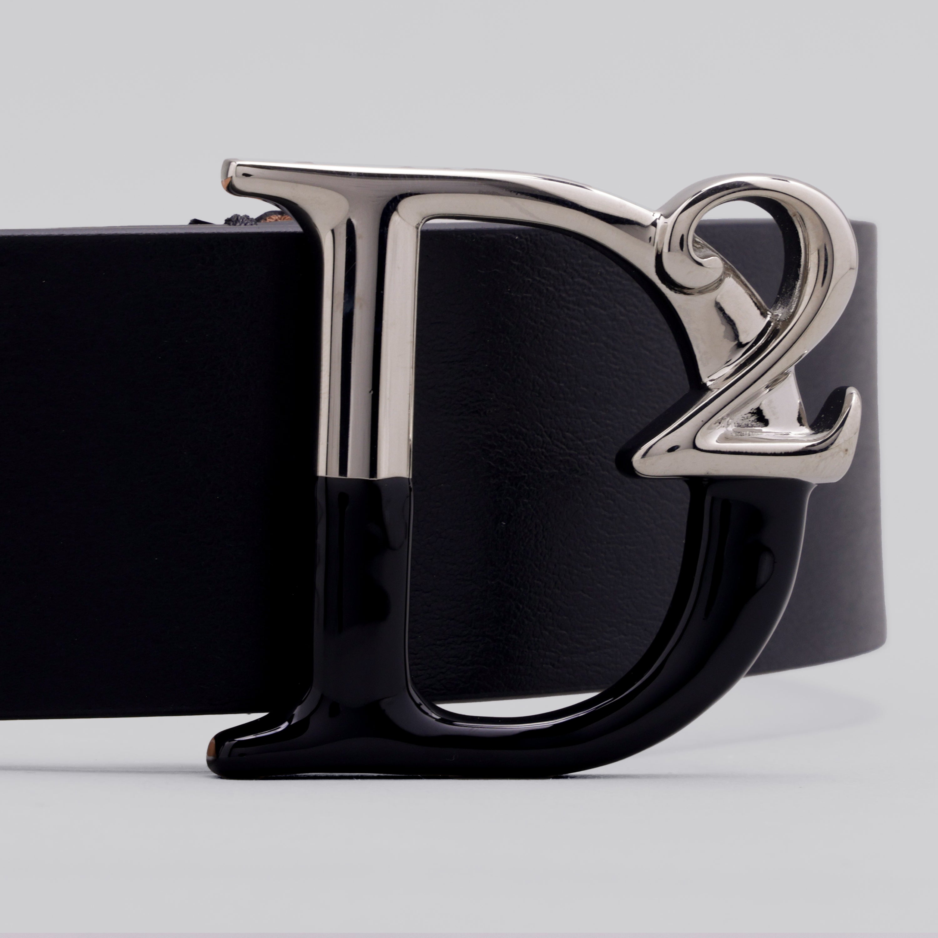 Cinturón Negro Dsquared2 Silver Plaque