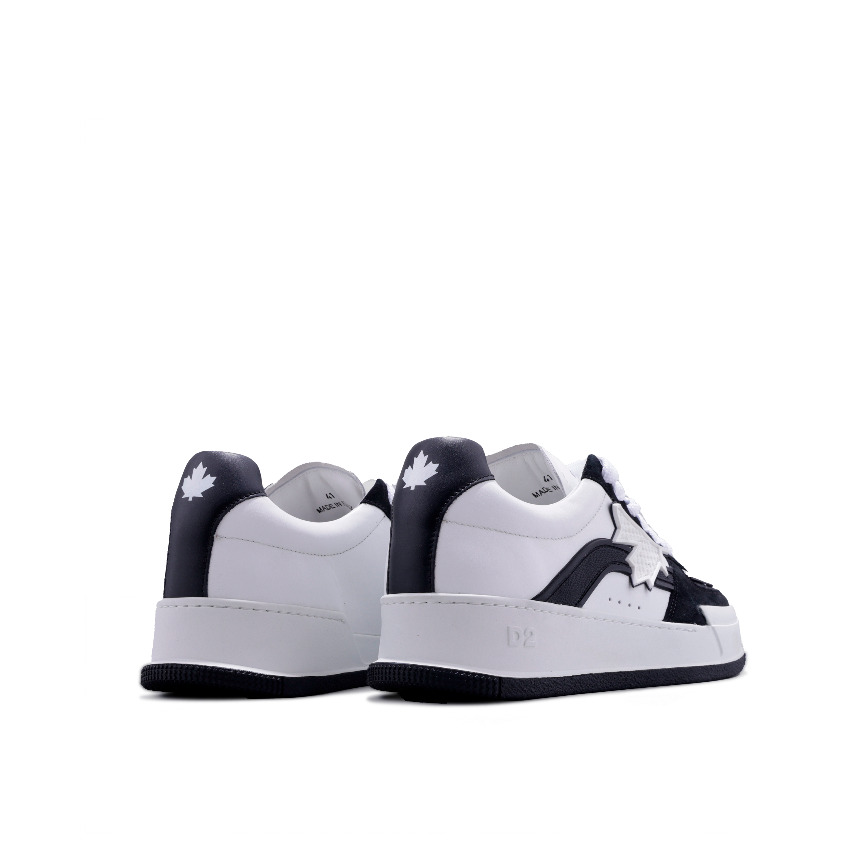 Sneakers Blancos Negro Dsquared2 Leaf