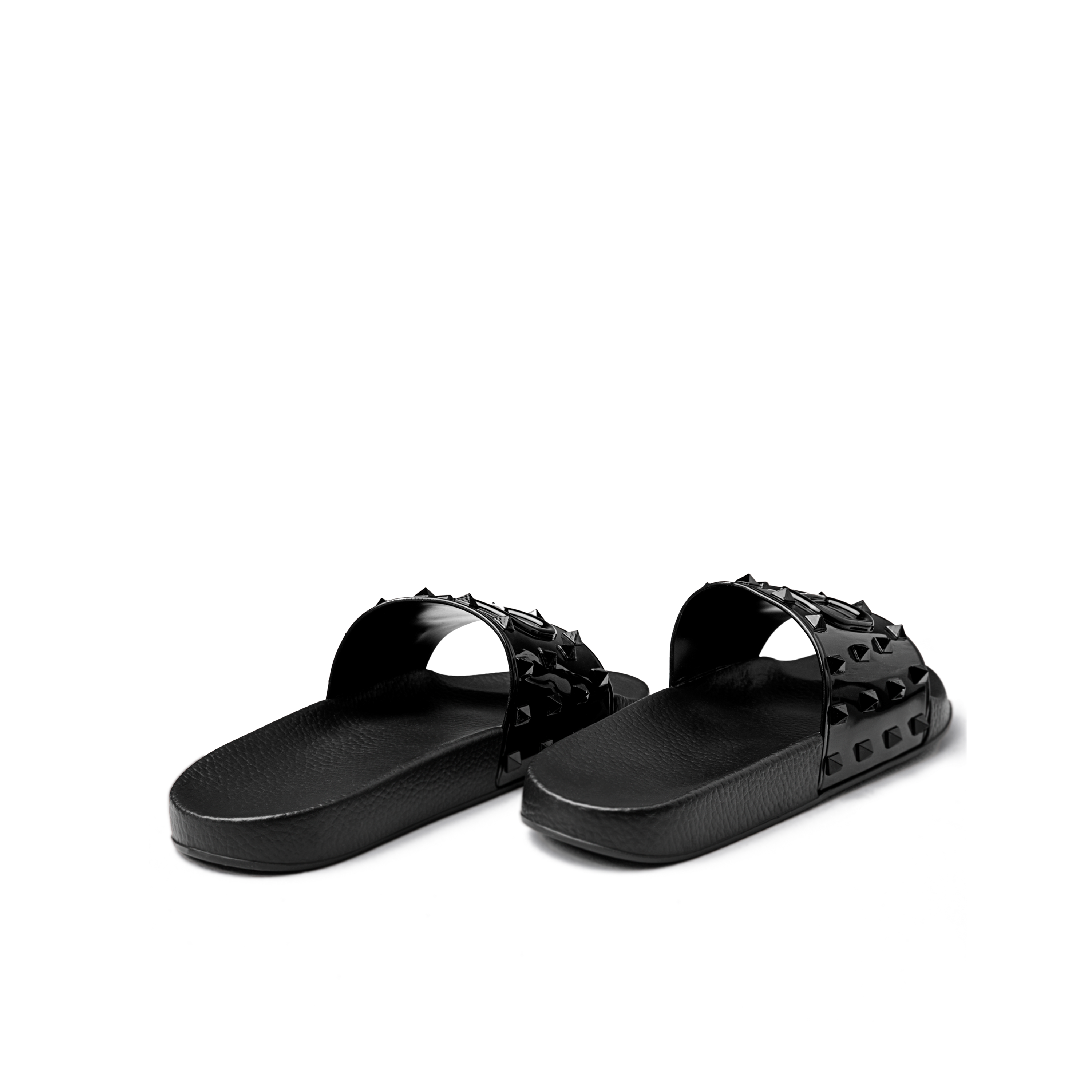 Sandalias Negras Valentino Vlogo Rockstuds