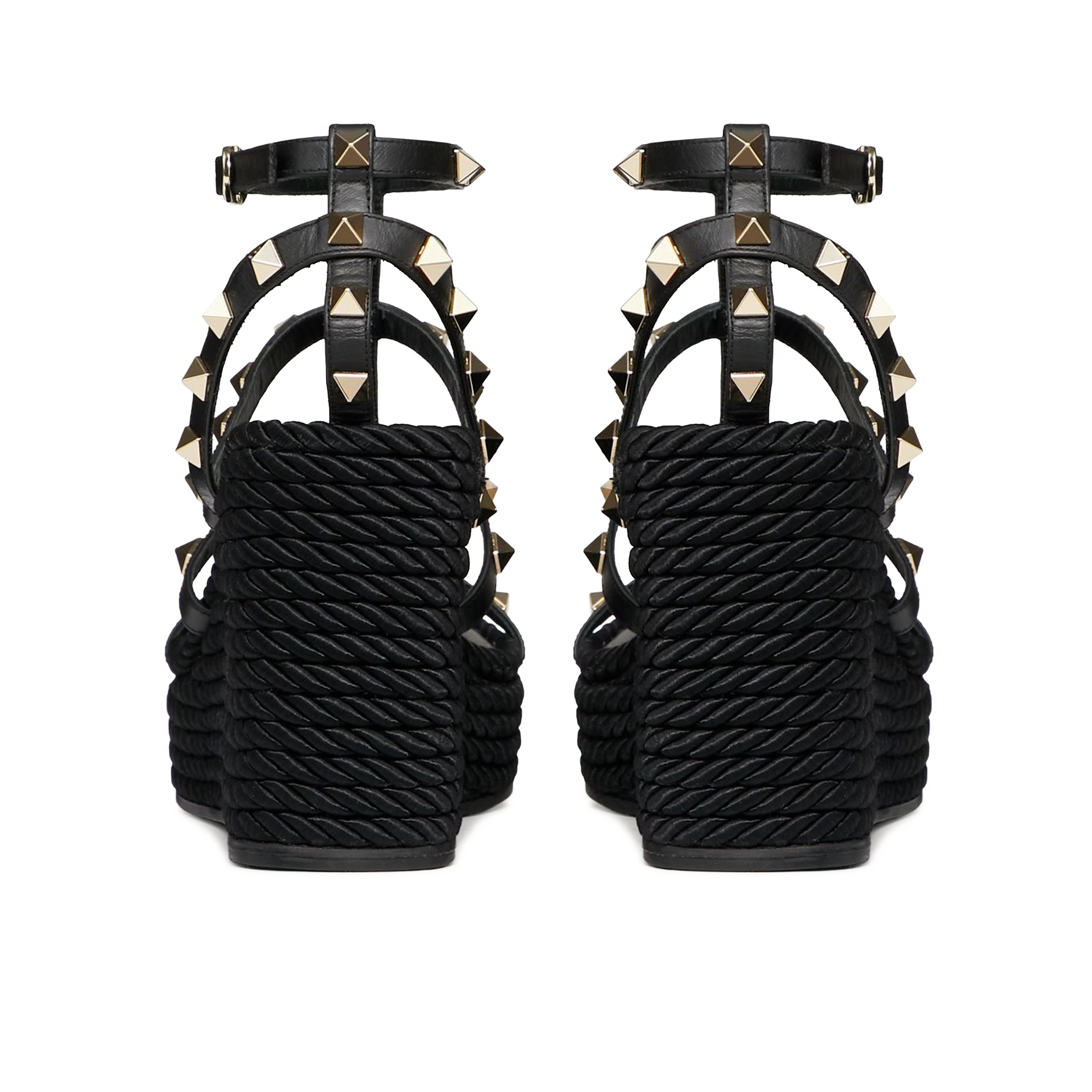 Sandalias de Plataforma Negras Valentino Wedge 95 mm