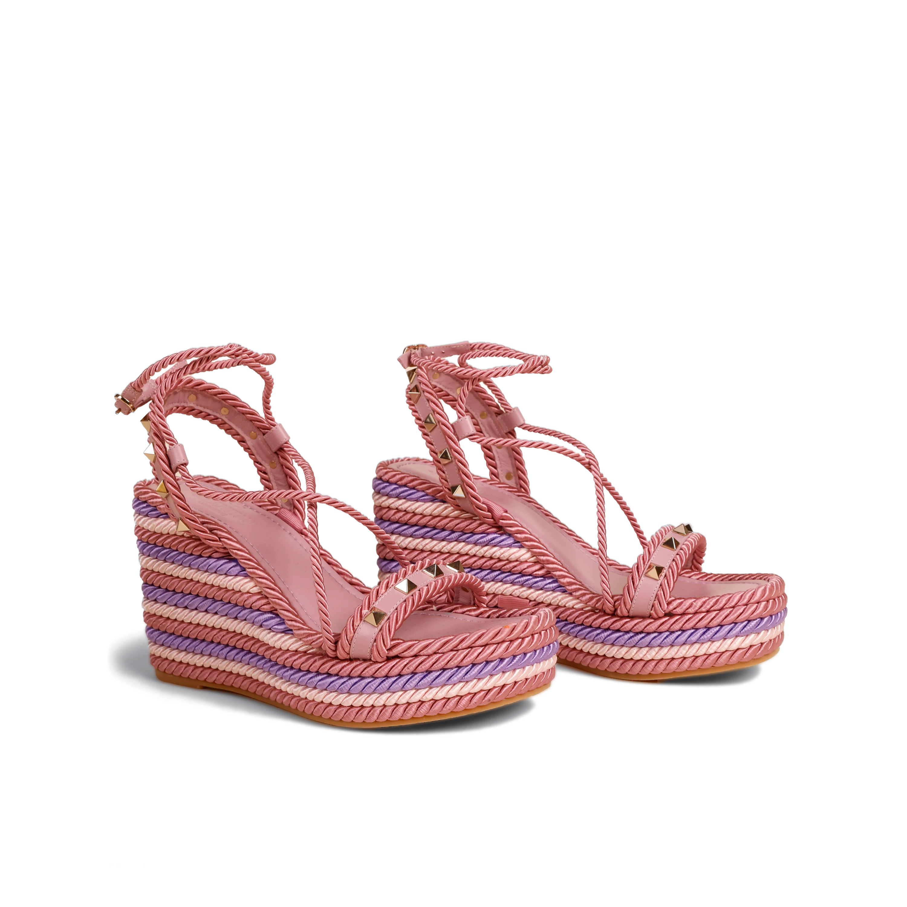 Sandalias de Plataforma Multicolor Valentino Roman Stud Lace
