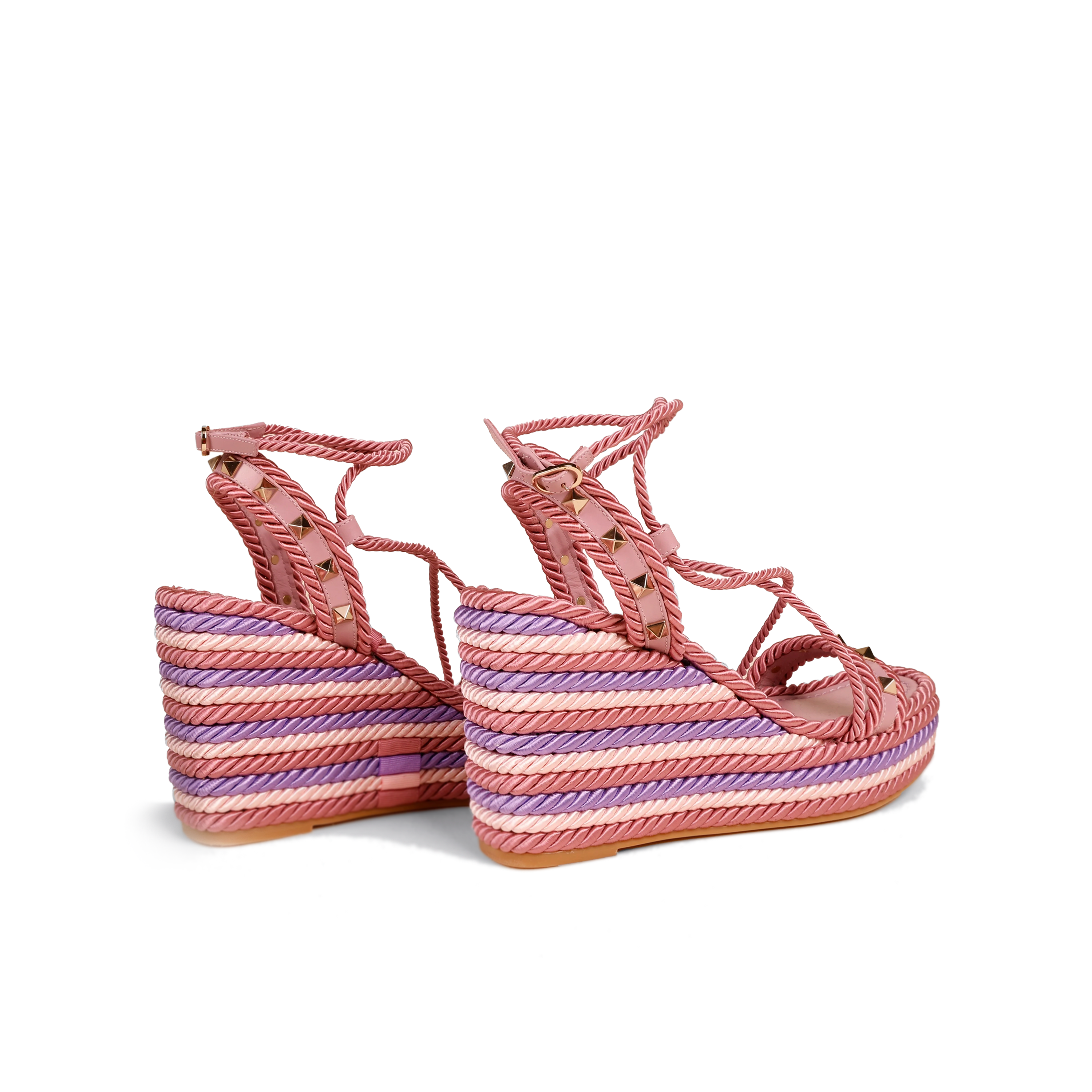 Sandalias de Plataforma Multicolor Valentino Roman Stud Lace
