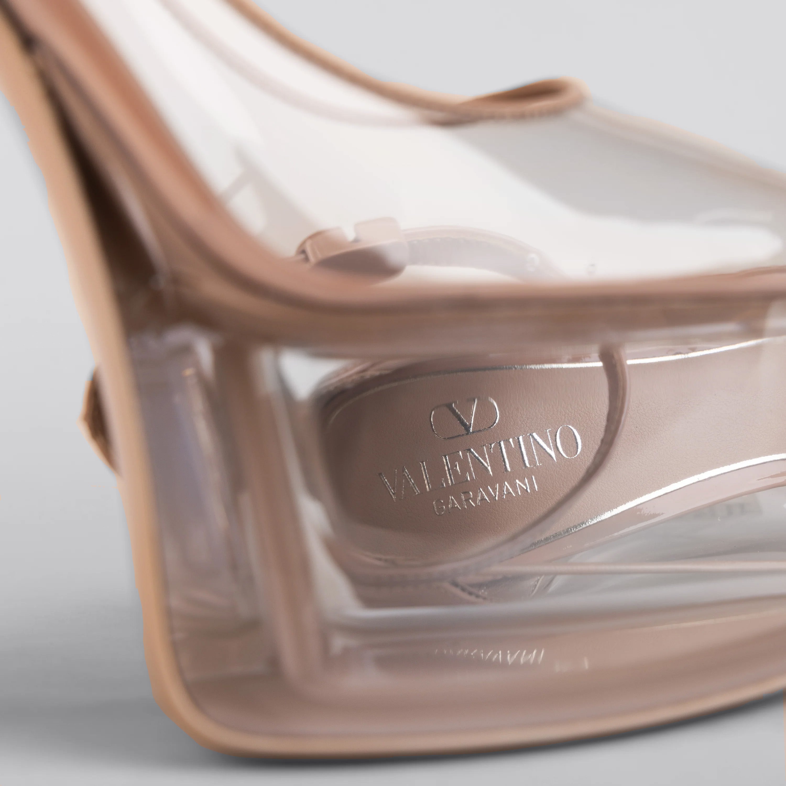 Tacones Rose Cannelle Transparente Valentino Tan-Go 155 mm